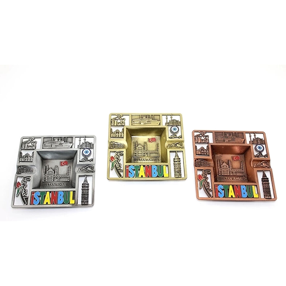 Metal İstanbul Temalı Yöresel Metal Küllük 2alk87 ( Lisinya )