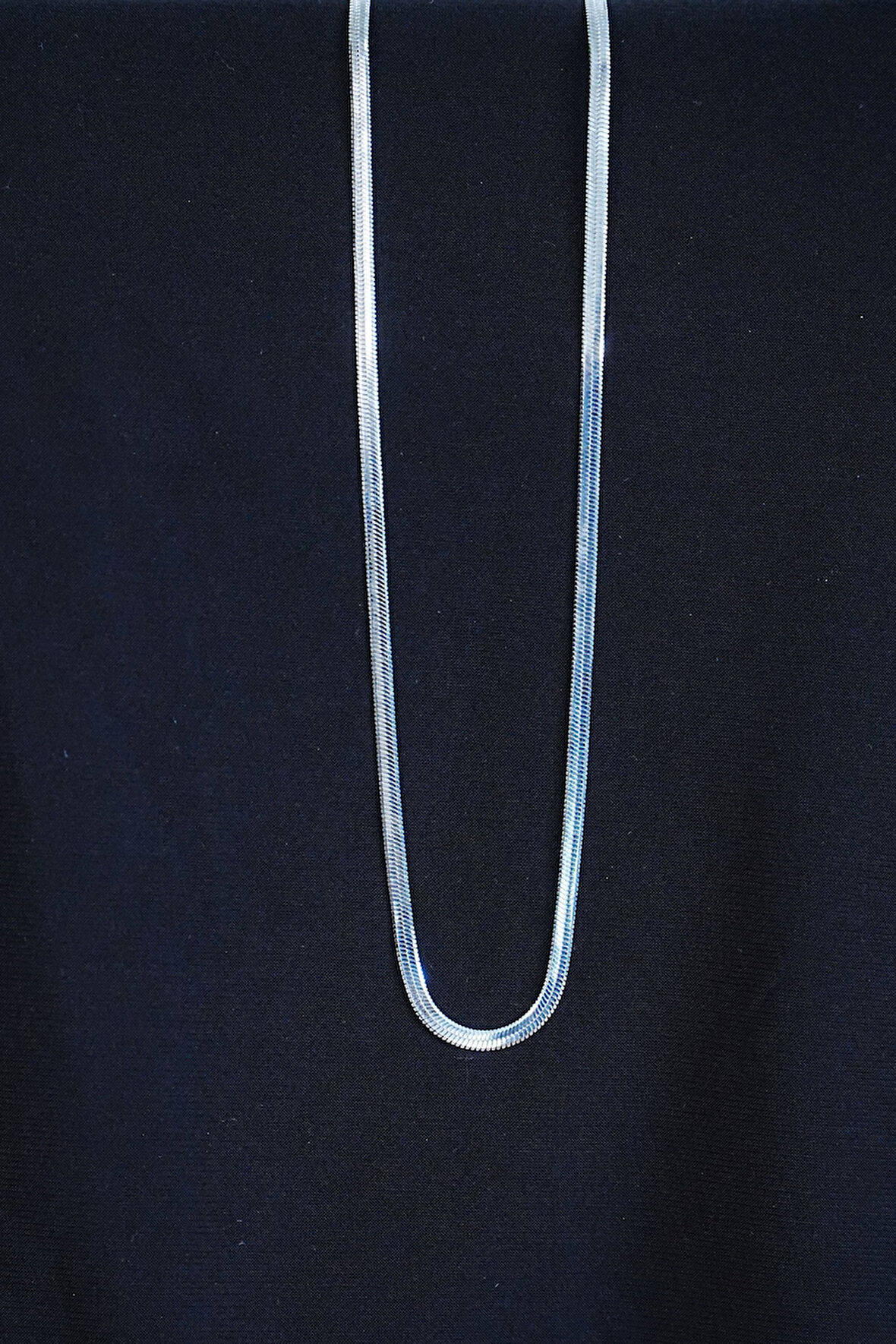 İtalyan Çelik Kolye 45cm 4mm Paslanmaz Gümüş