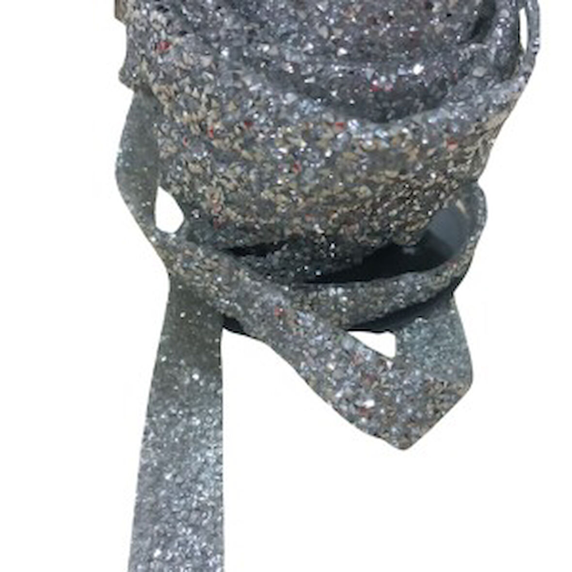 Silikonlu Yapıştırma Taş 1 Cm Gümüş 1 Metre