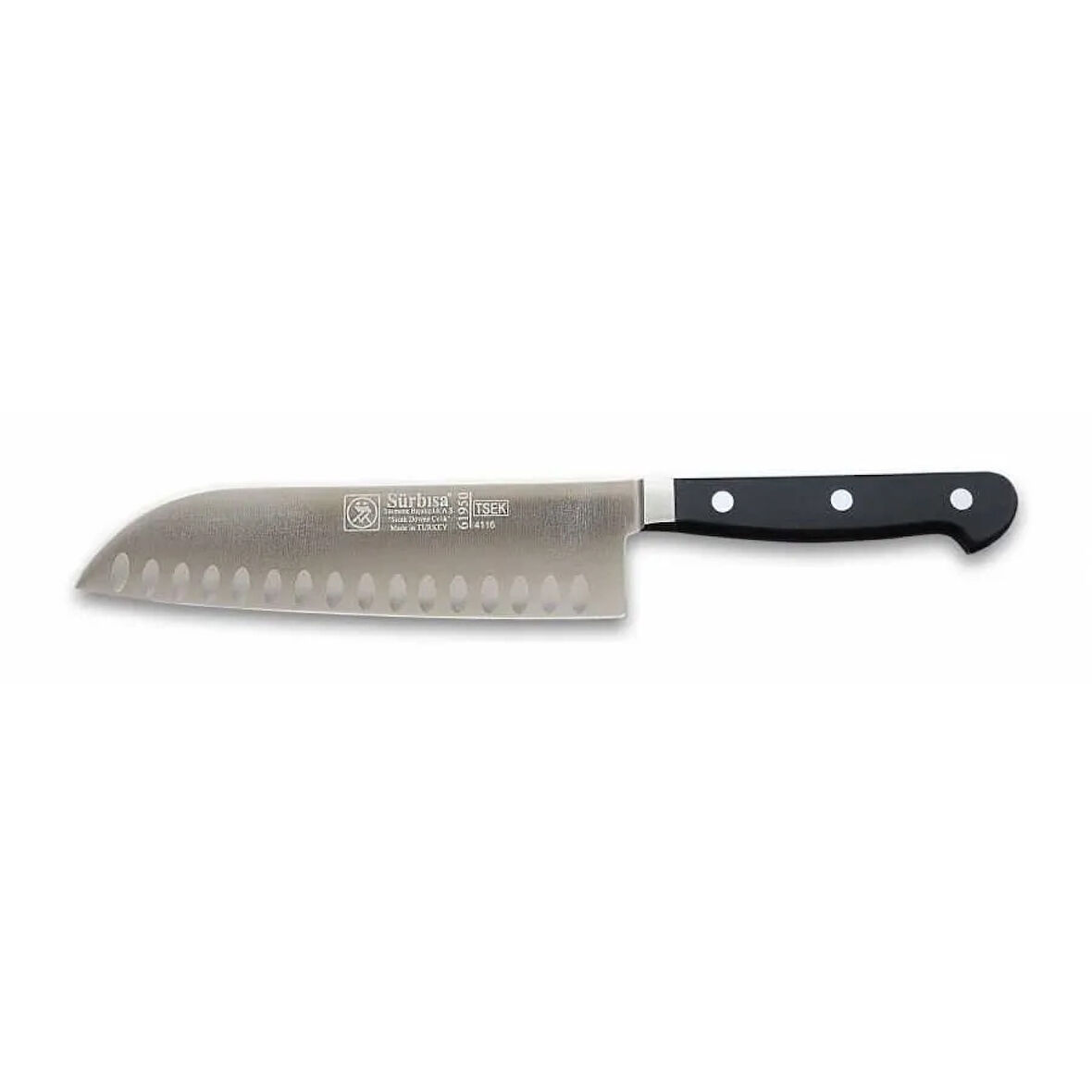 61950 - Sıcak Dövme Oluklu Santoku Şef Bıçağı 18 Cm ( Lisinya )