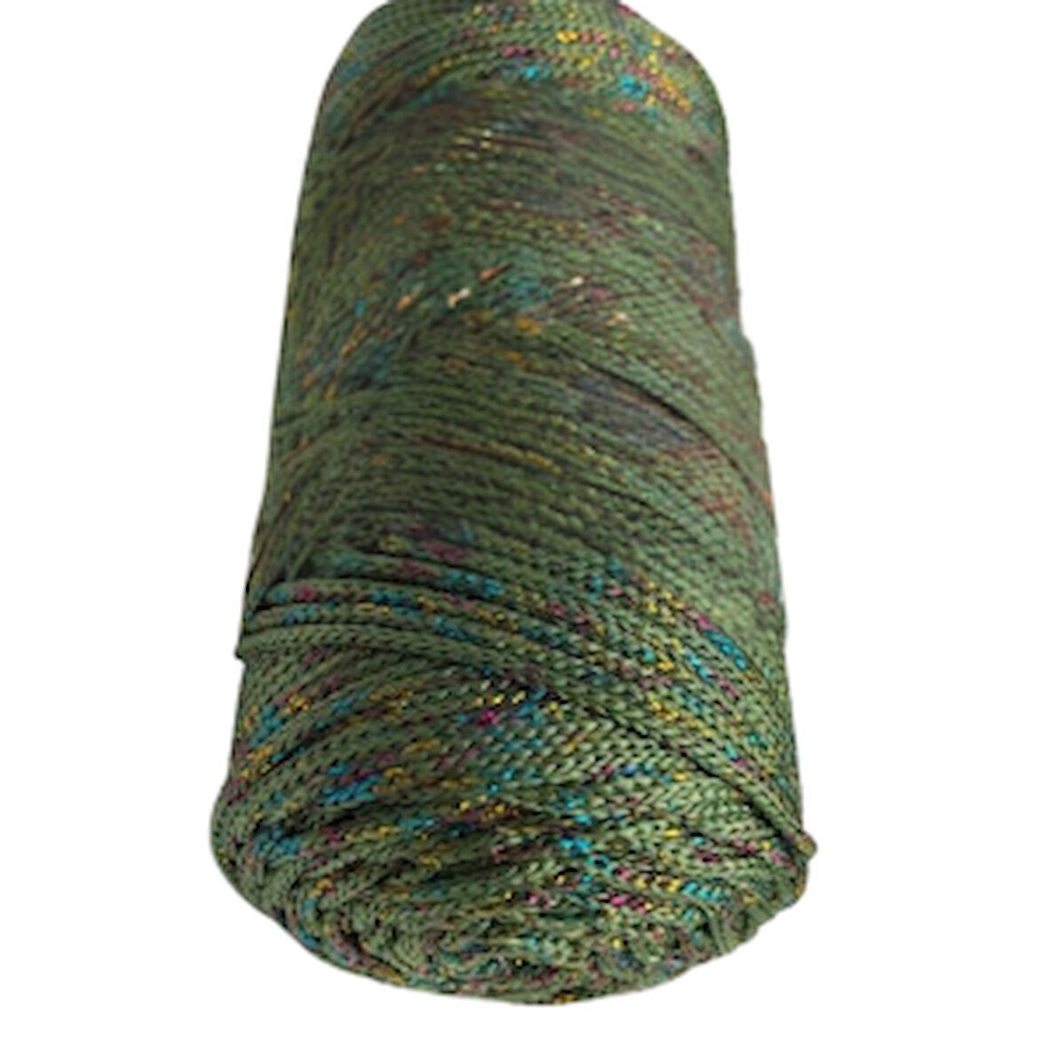 Makrome İpi 3mm Polyester Haki Simli