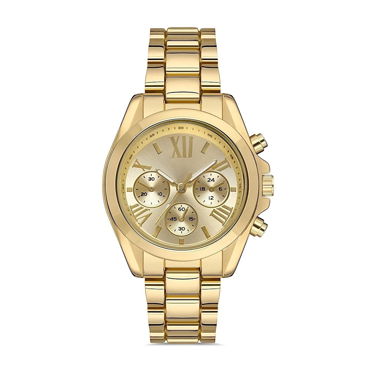 Zarif Ve Şık Özel Tasarım Roma Rakam Detaylı  Metal kadın Kol Saati (gold) ( Lisinya )