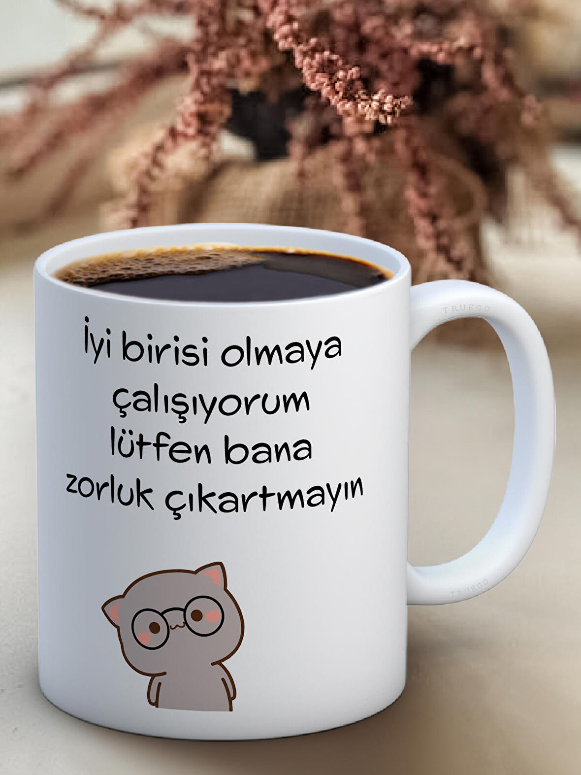 Baskılı Kupa Bardak Seramik Mug - Zorluk Çıkartmayın