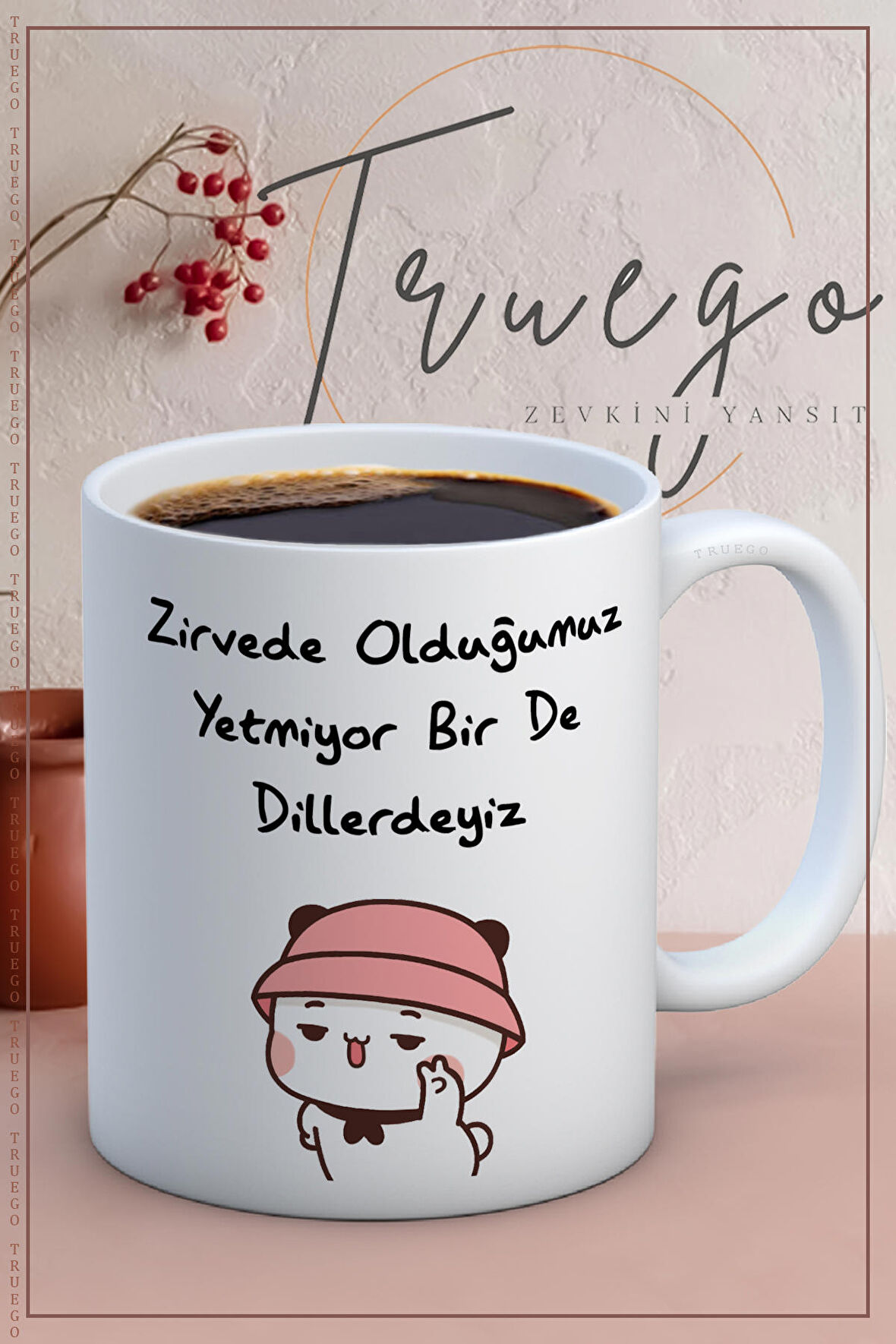 Baskılı Kupa Bardak Seramik Mug -Dillerdeyiz...