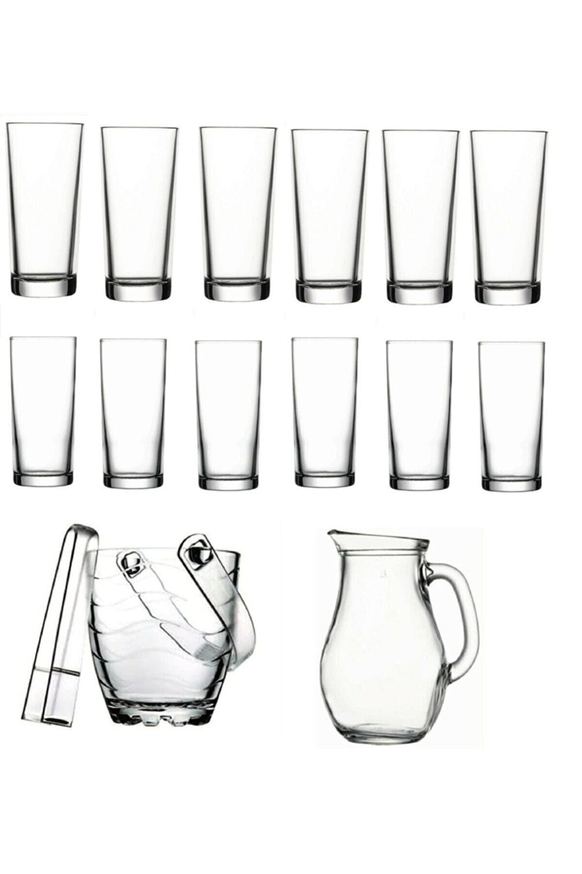 Paşabahçe rakı bardak ve 15 prç. rakı bardağı ve buz kovası seti 