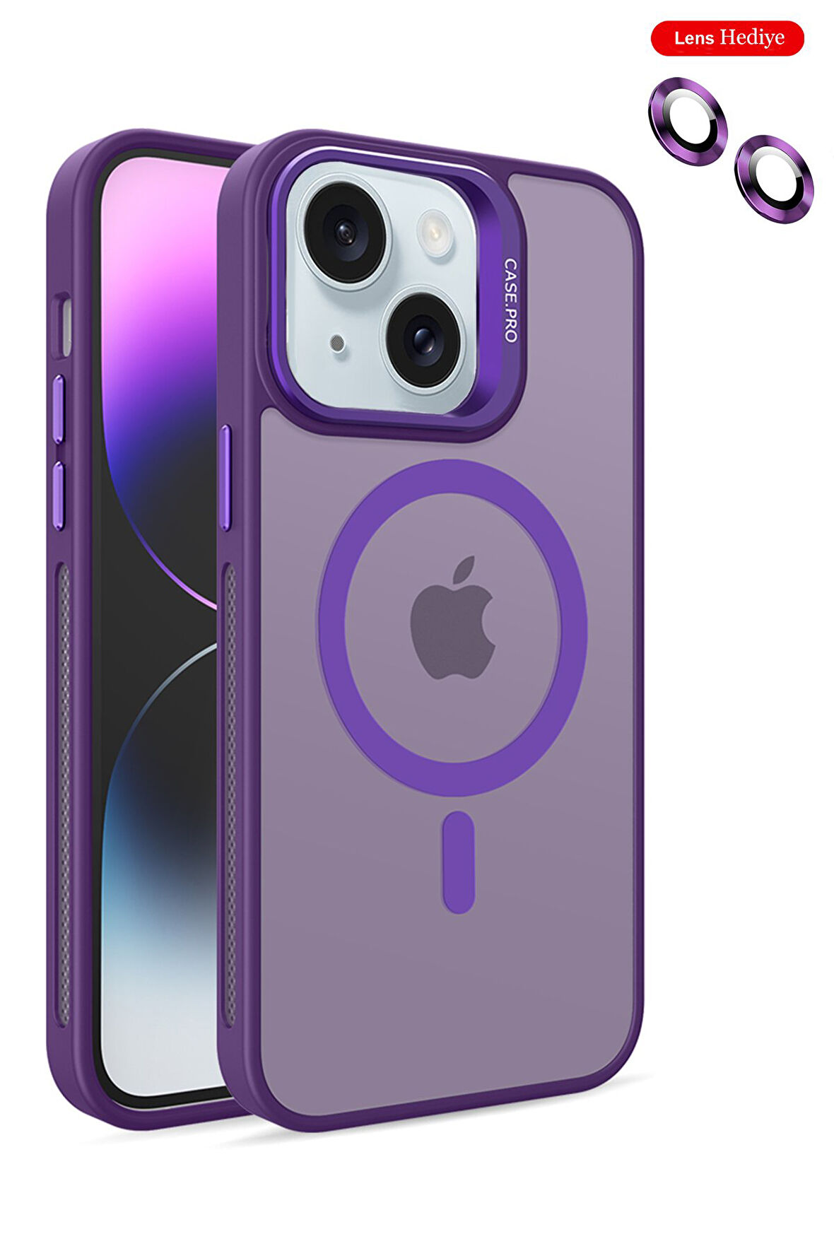 Mkorayavm Joko iPhone 15 Flet Lens Korumalı Deri Görünümlü Magsafe Kapak