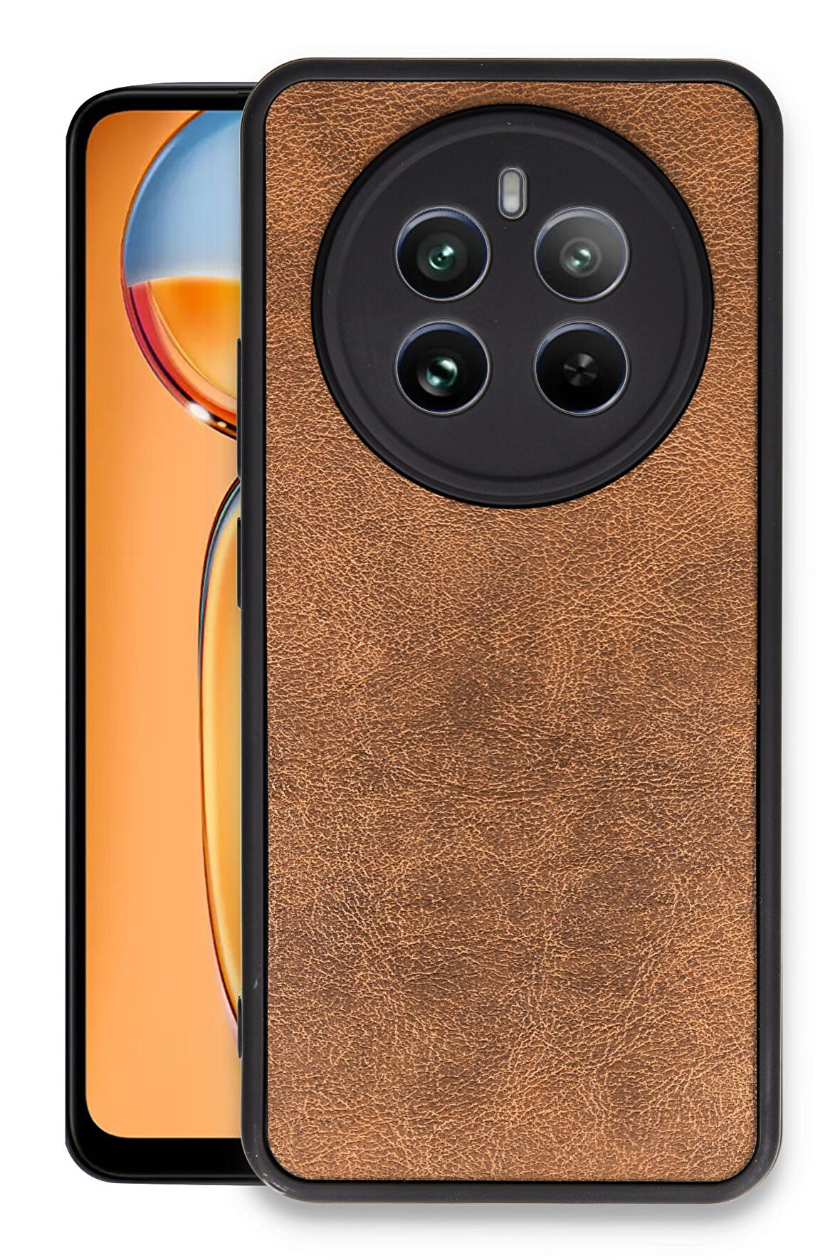 Mkorayavm Realme 12 Pro Plus Leke Tutmayan İz Yapmayan Estetik Tasarım Deri Kılıf 
