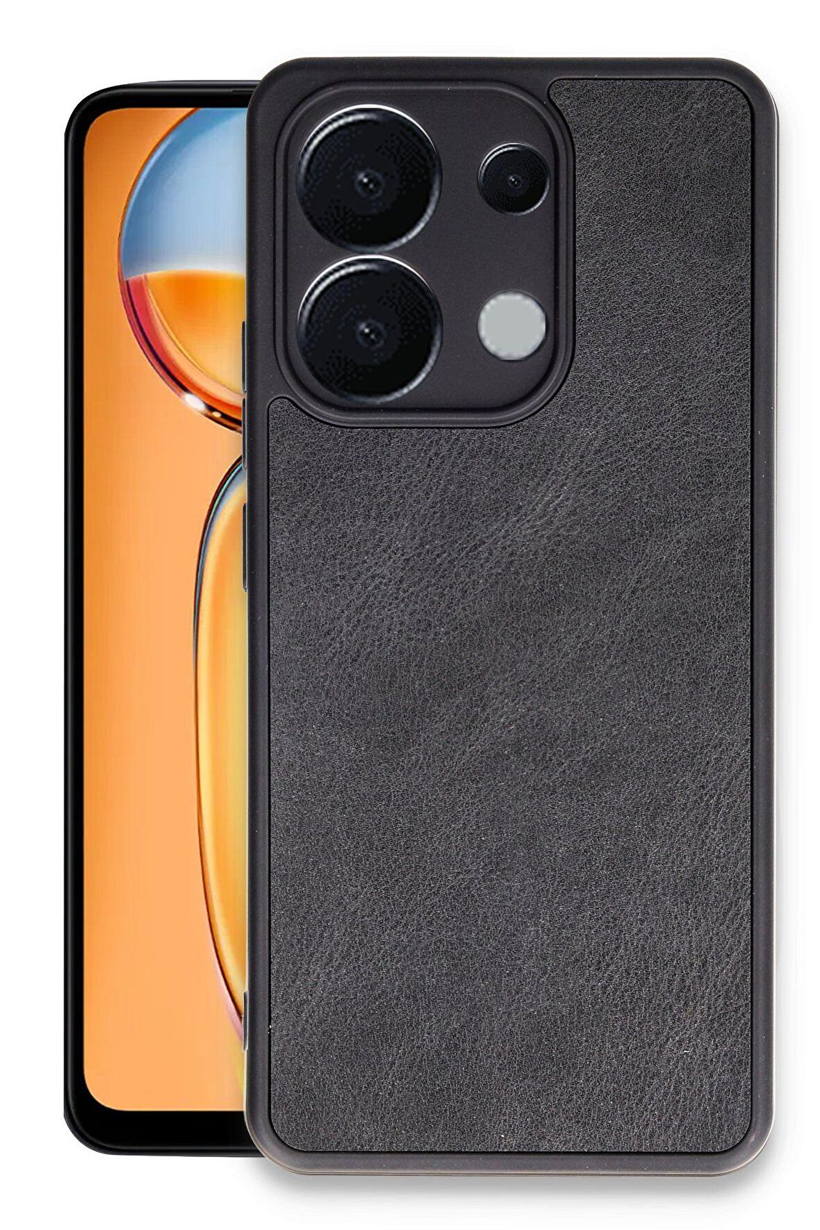 Mkorayavm Xiaomi Poco M6 Pro 4G Leke Tutmayan İz Yapmayan Estetik Tasarım Deri Kılıf 