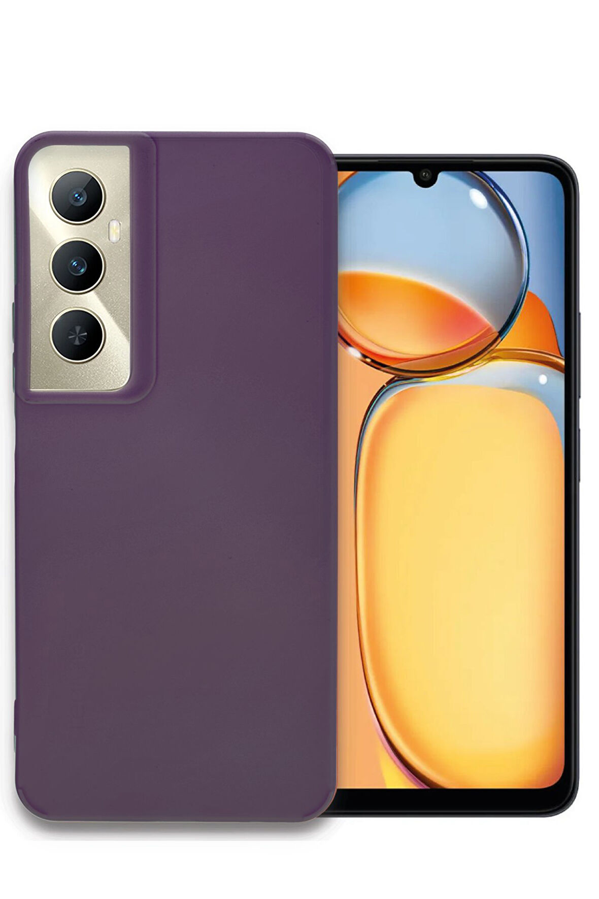 Mkorayavm Realme C65 Kayma Yapmayan Yerli Üretim Petro Silikon Kılıf 
