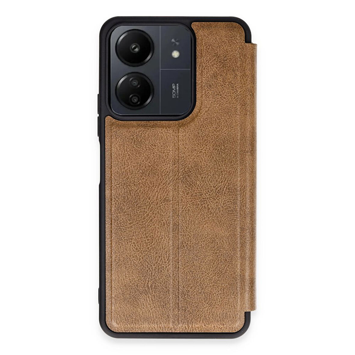 Mkorayavm Xiaomi Poco C65 Stand Olabilen İç Kısmı Kadife Deri Yüzeyli Kapaklı Kılıf