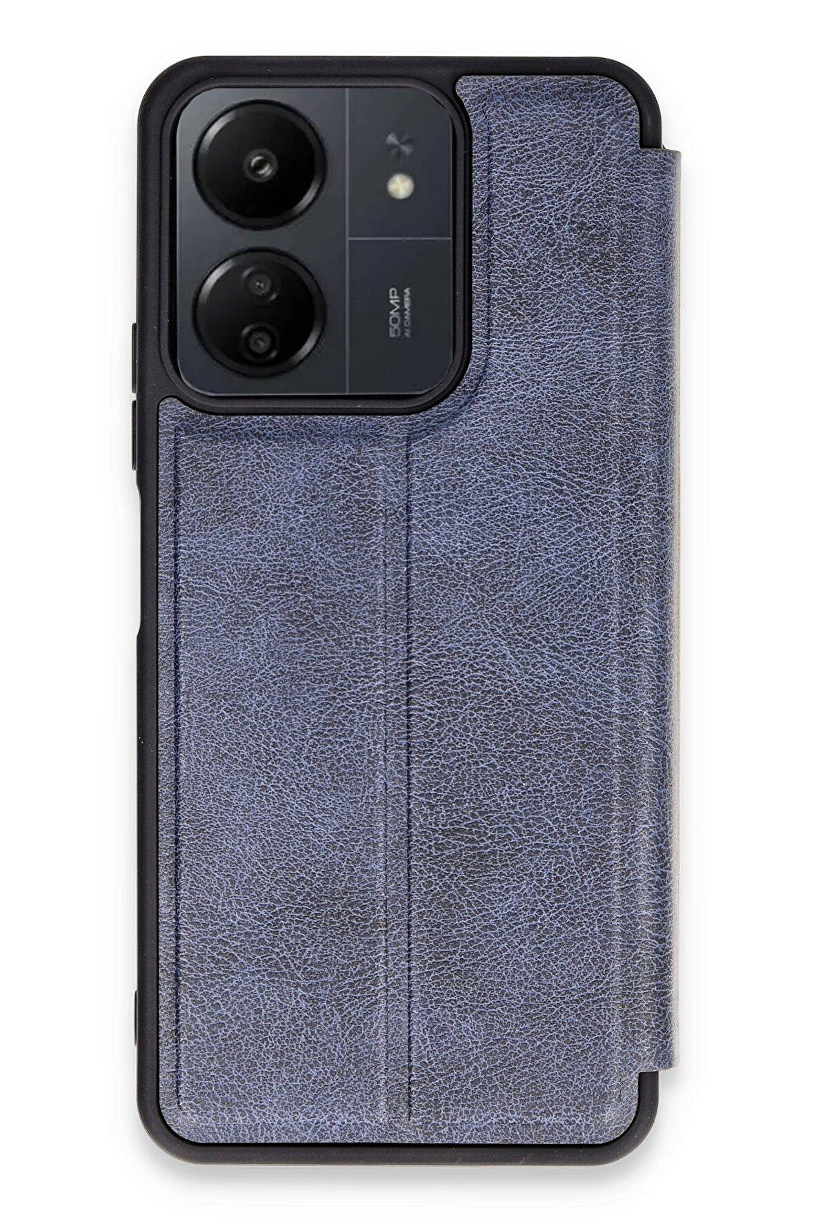 Mkorayavm Xiaomi Poco C65 Stand Olabilen İç Kısmı Kadife Deri Yüzeyli Kapaklı Kılıf