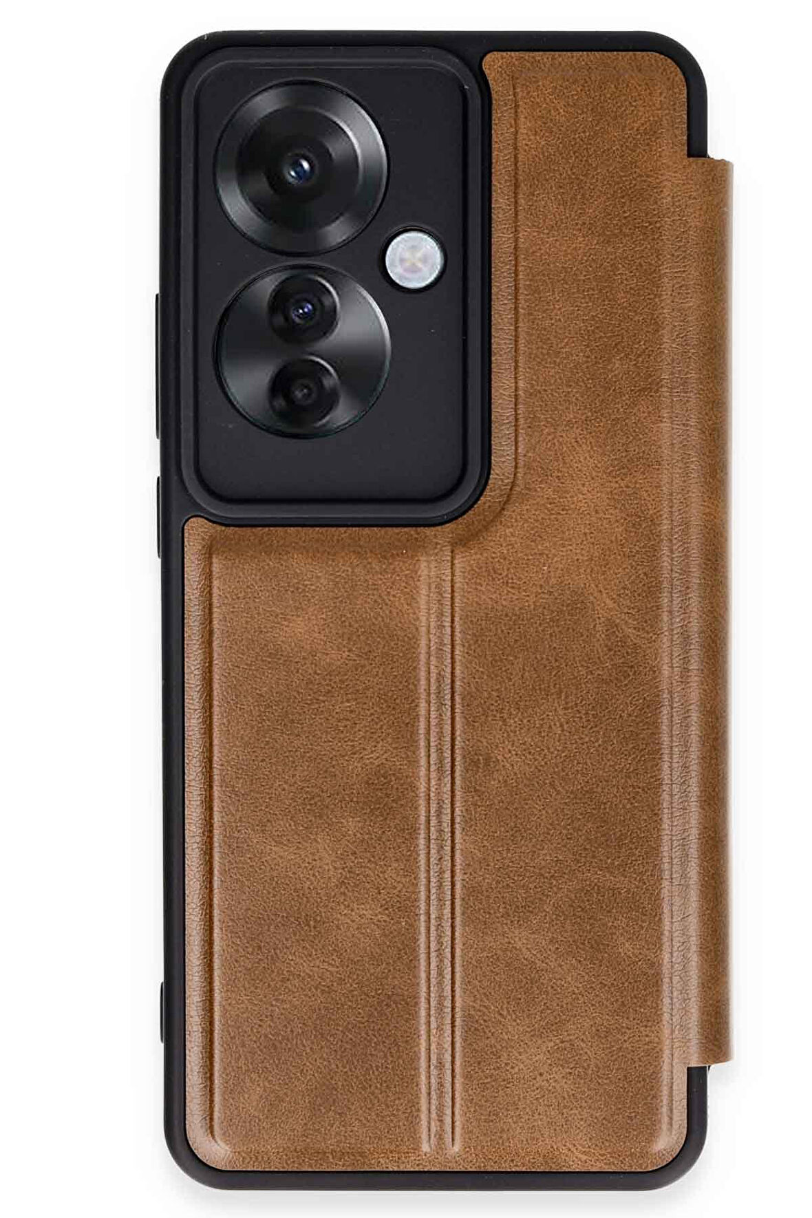 Mkorayavm Oppo Reno 11F Stand Olabilen İç Kısmı Kadife Deri Yüzeyli Kapaklı Kılıf