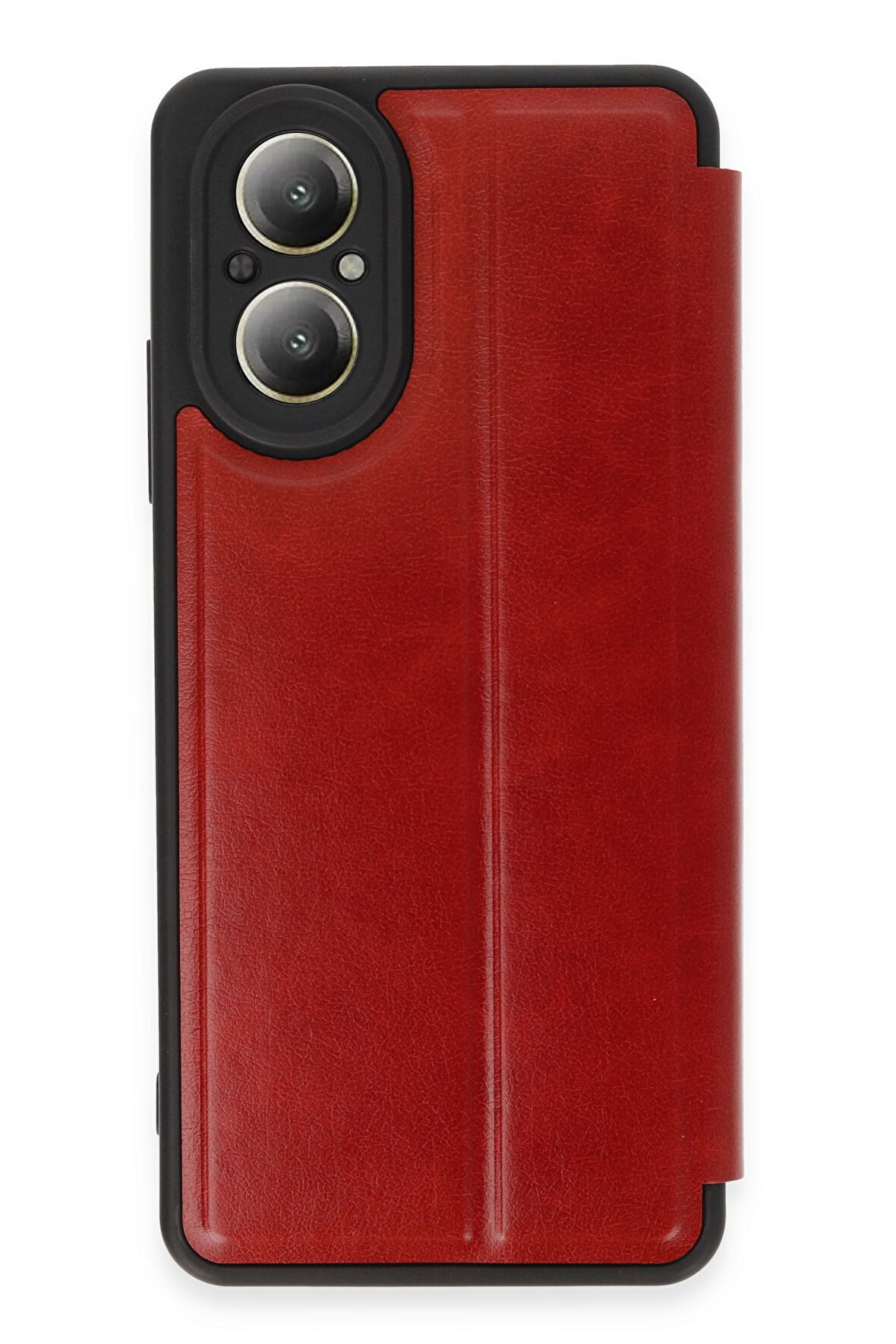 Mkorayavm Realme 12 Lite Stand Olabilen İç Kısmı Kadife Deri Yüzeyli Kapaklı Kılıf