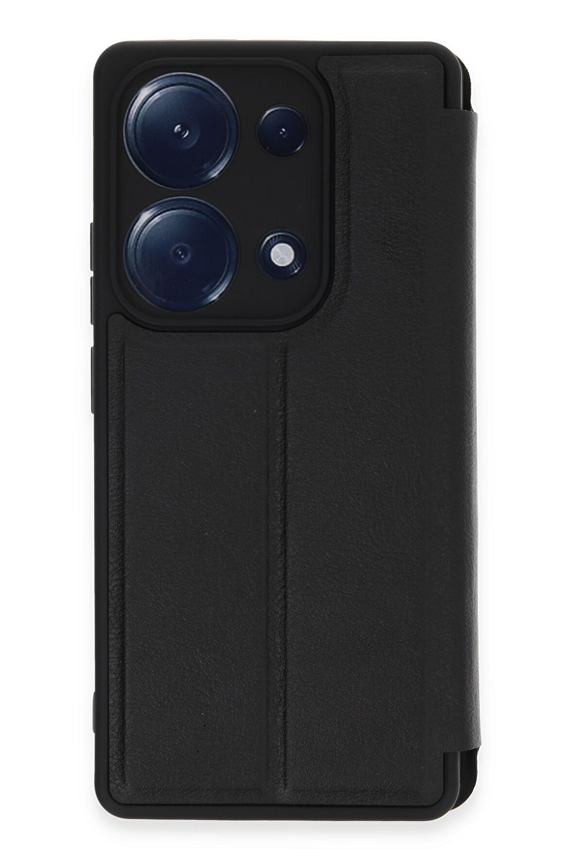 Mkorayavm Xiaomi Redmi Note 13 Pro 4G Stand Olabilen İç Kısmı Kadife Deri Yüzeyli Kapaklı Kılıf