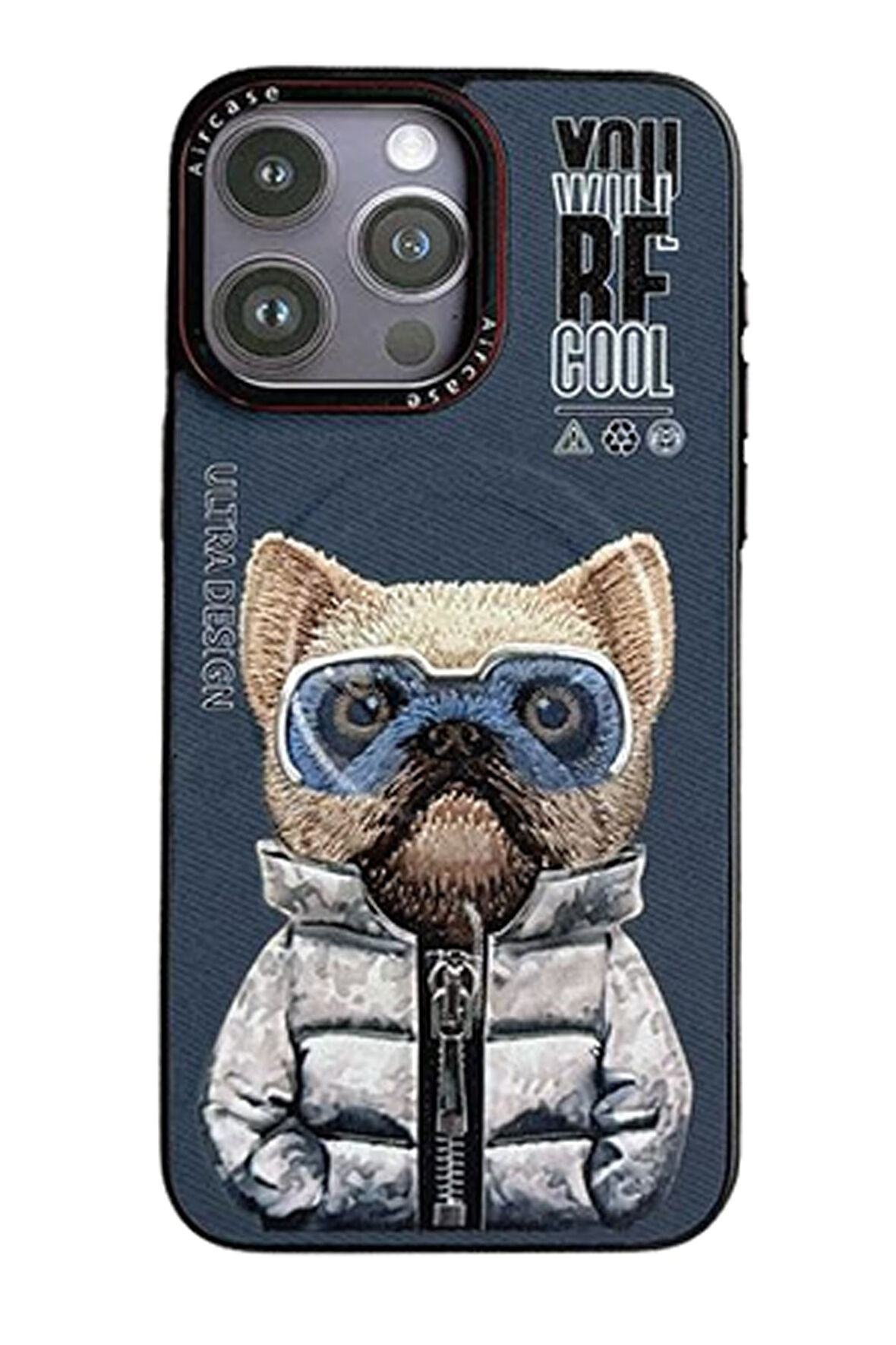 Mkorayavm iPhone 14 Pro Kamera Lens ve Tuşları Metal Tasarımlı Resimli Fun Magsafe Kapak