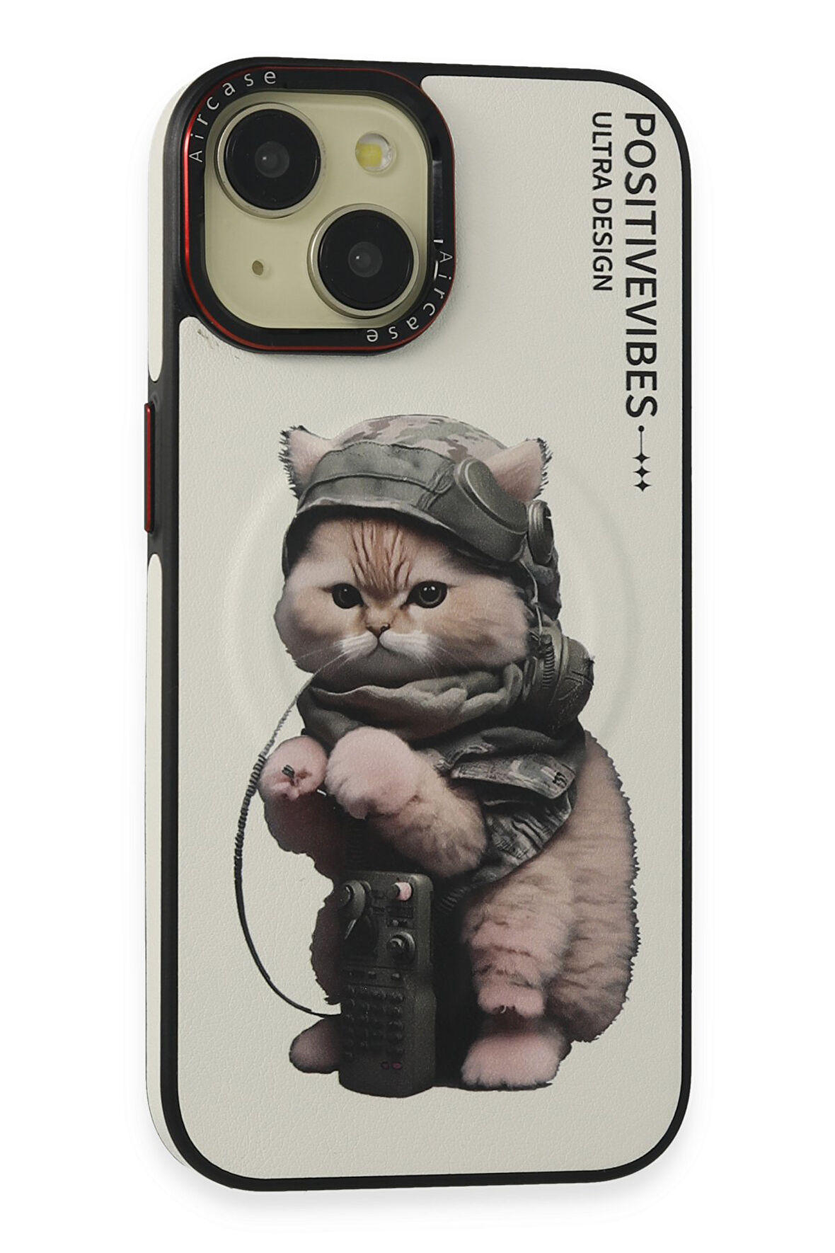 Mkorayavm iPhone 14 Kamera Lens ve Tuşları Metal Tasarımlı Resimli Fun Magsafe Kapak