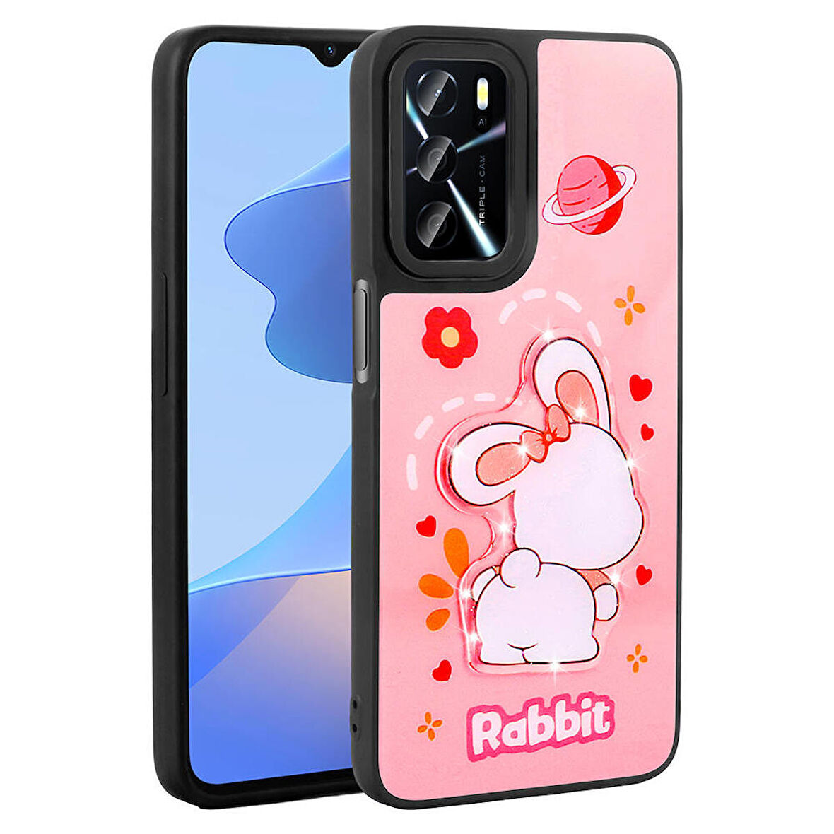 Mkorayavm Oppo A16 TPU Malzemeli Kabartmalı İkonik Figürlü  Silikon Kapak