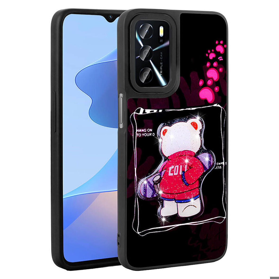 Mkorayavm Oppo A16 TPU Malzemeli Kabartmalı İkonik Figürlü  Silikon Kapak