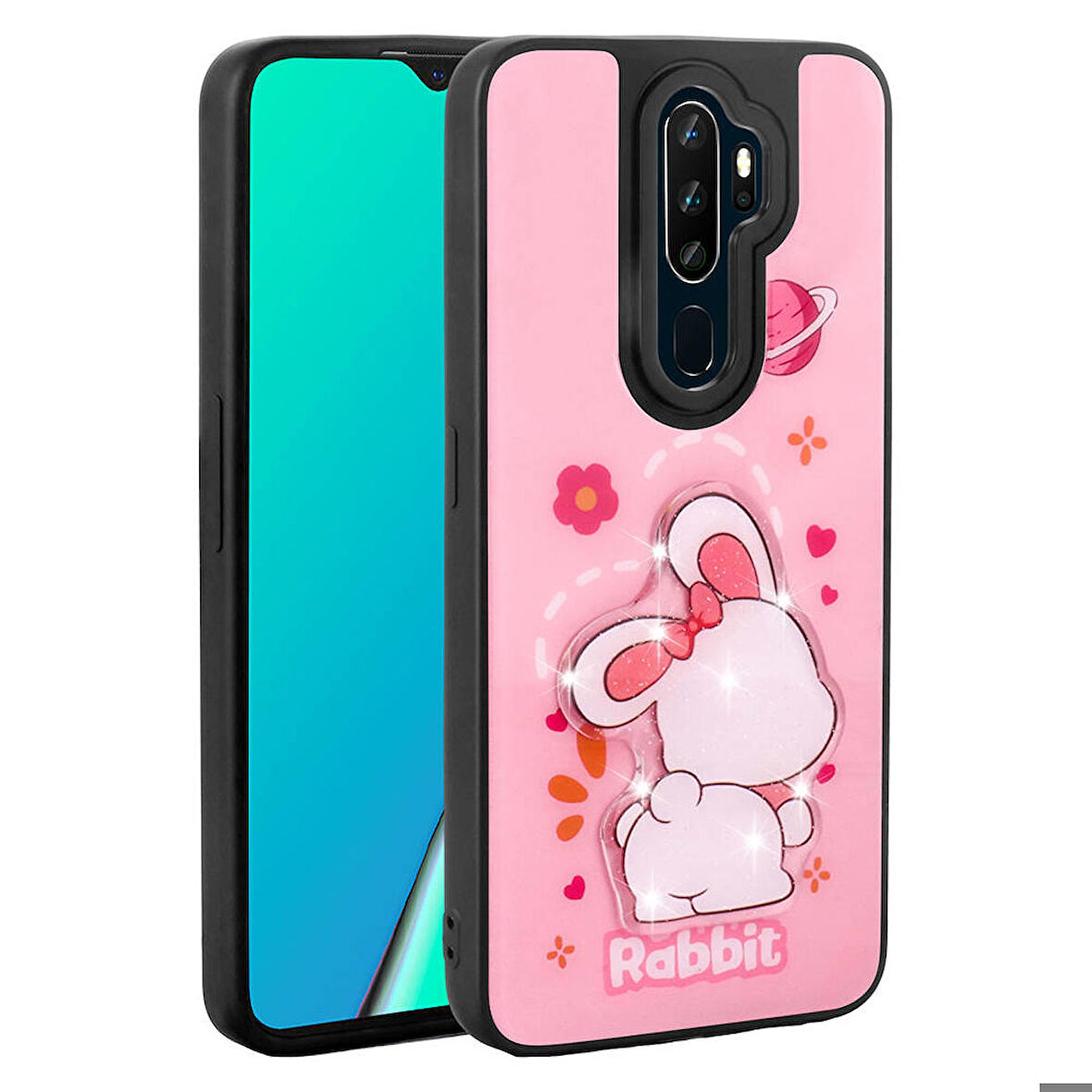 Mkorayavm Oppo A9 2020 TPU Malzemeli Kabartmalı İkonik Figürlü  Silikon Kapak