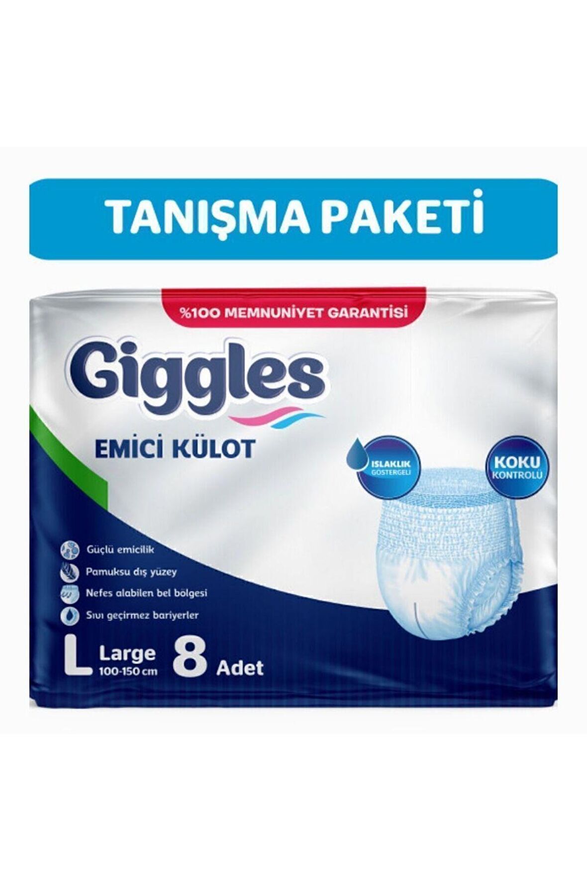 Yetişkin Emici Külot Large 8'li 1 Paket 8 Adet