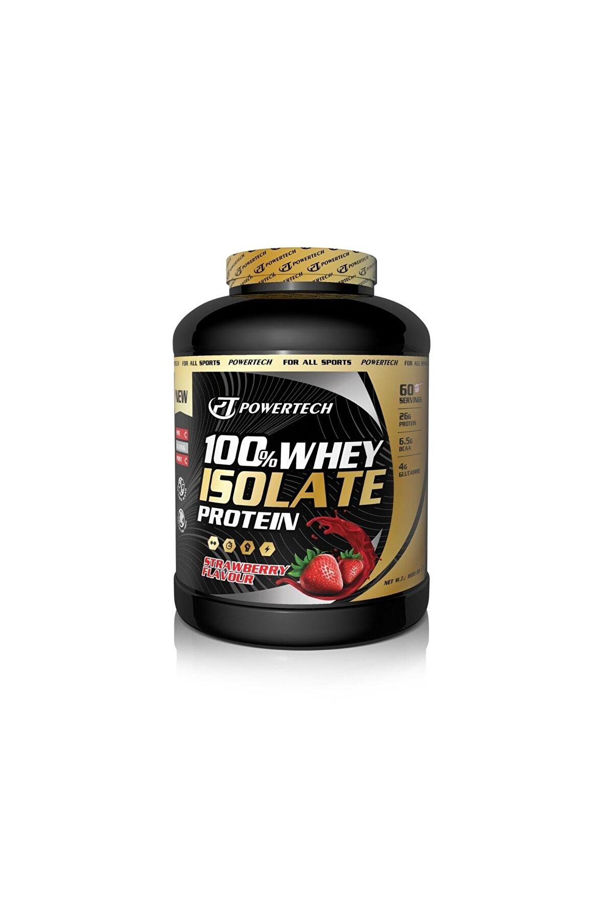 %100 Isolate Whey Protein Tozu ( Izole Whey Protein ) 1800 Gr Çilek Aromalı