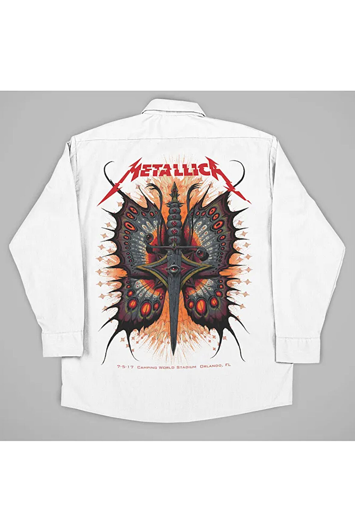 Tasarım Metallica Baskılı Unisex Müzik Grubu Gömlek