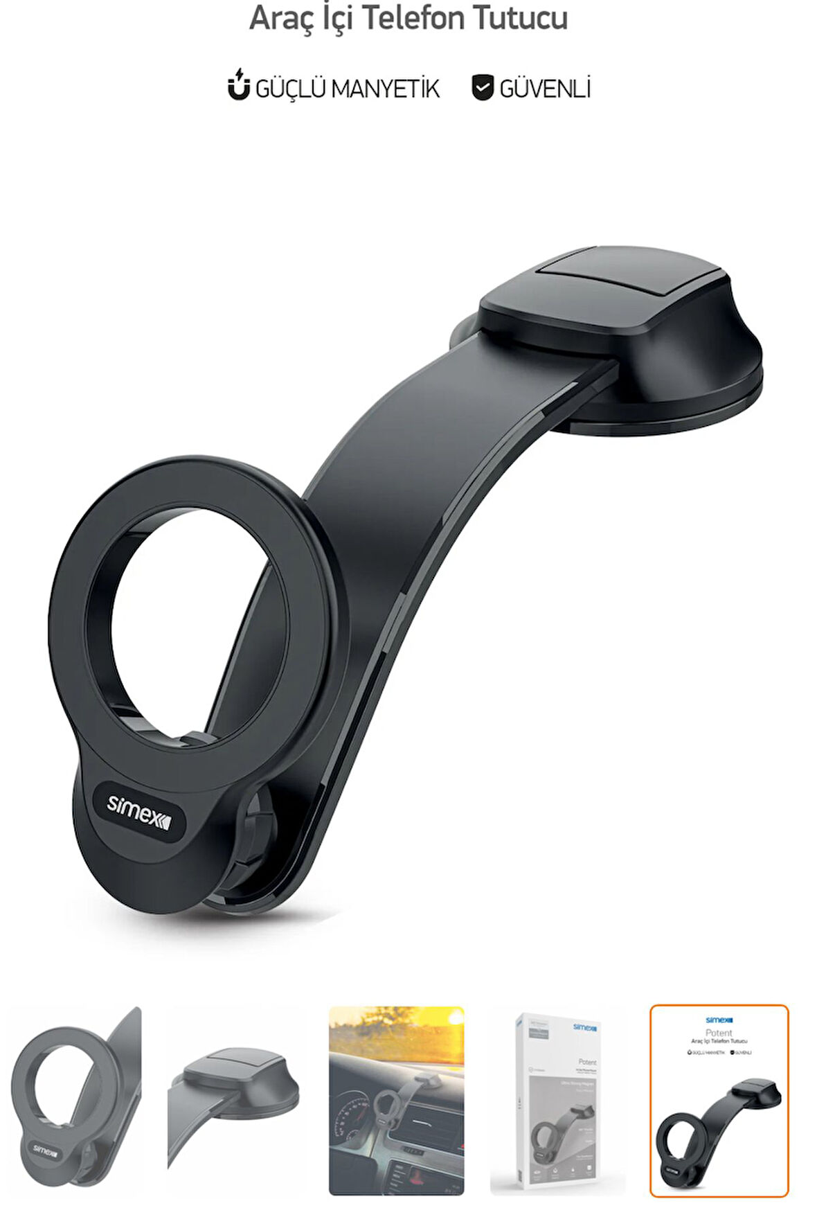 Magsafe Araç Tutucu Vantuzlu Esnek Torpido Üstü