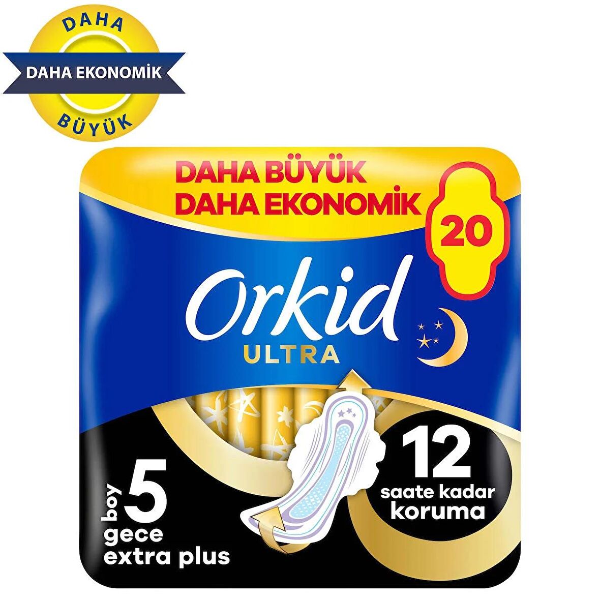 Orkid Ultra Gece Ekstra Plus (Boy 5) 20 adet Hijyenik Ped