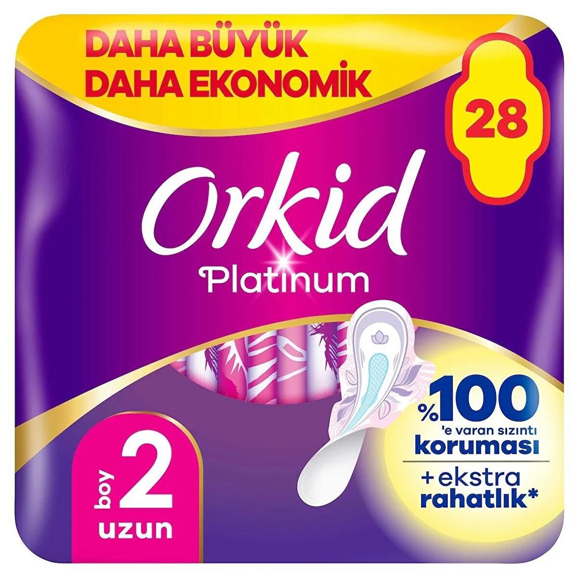 Orkid Platinum Uzun (Boy 2) 28 adet Hijyenik Ped