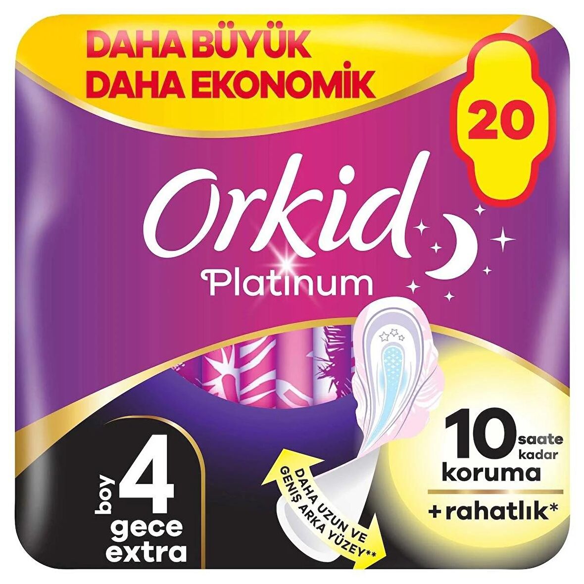 Orkid Platinum Gece Ekstra (Boy 4) 20 adet Hijyenik Ped