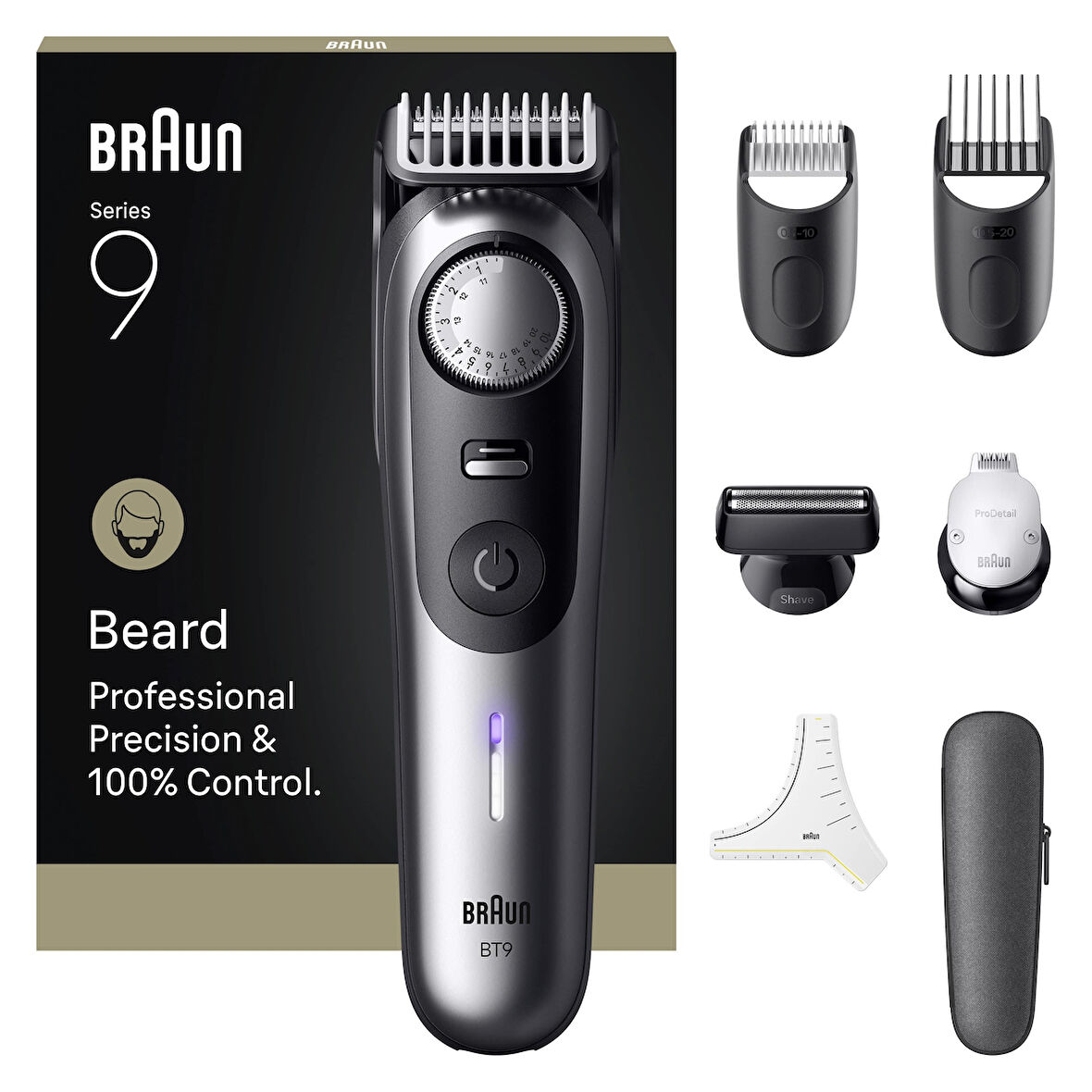 Braun Sakal Düzeltici Series 9, +7 Berber Ekipmanları, 52 Uzunluk, ProBlade, BT9520