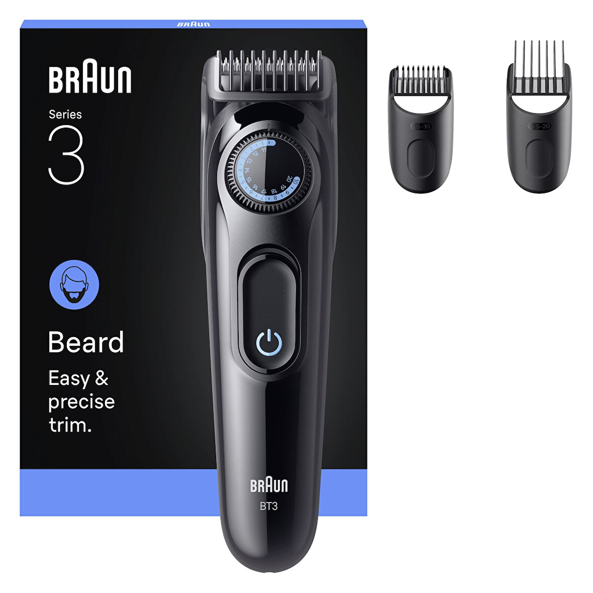 Braun Sakal Düzeltici Series 3, +3 Aksesuar, 40 Uzunluk, Keskin Bıçak, BT3520