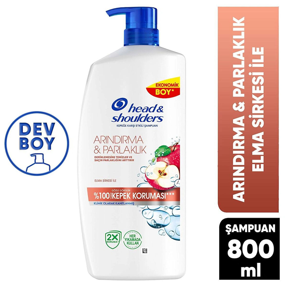 Head&Shoulders Arındırma ve Parlaklık Kepek Karşıtı Şampuan Elma Sirkesi ile 800ml