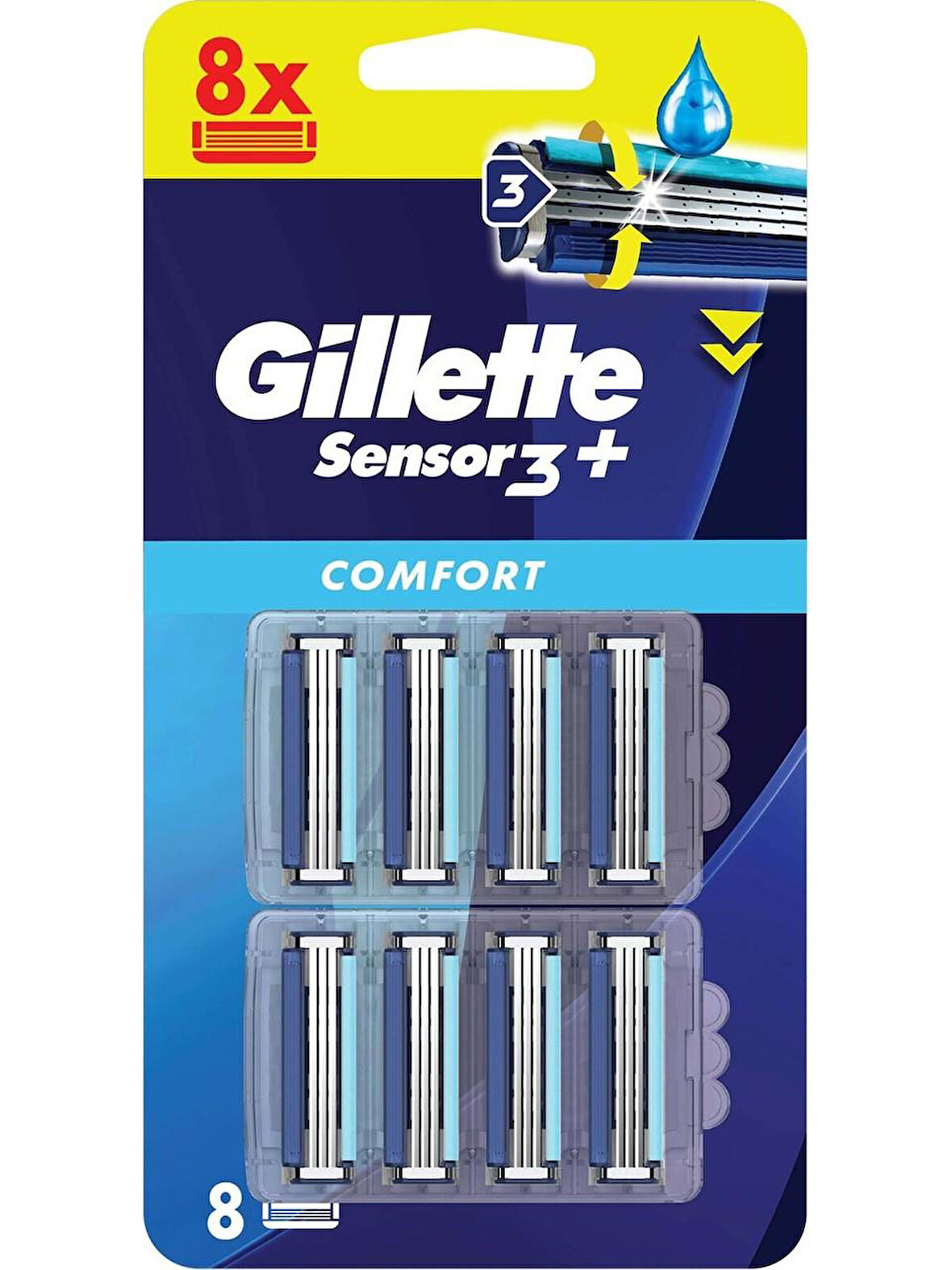 Gillette Sensor 3 Plus Comfort Yedek Bıçak 8li-2 Adet