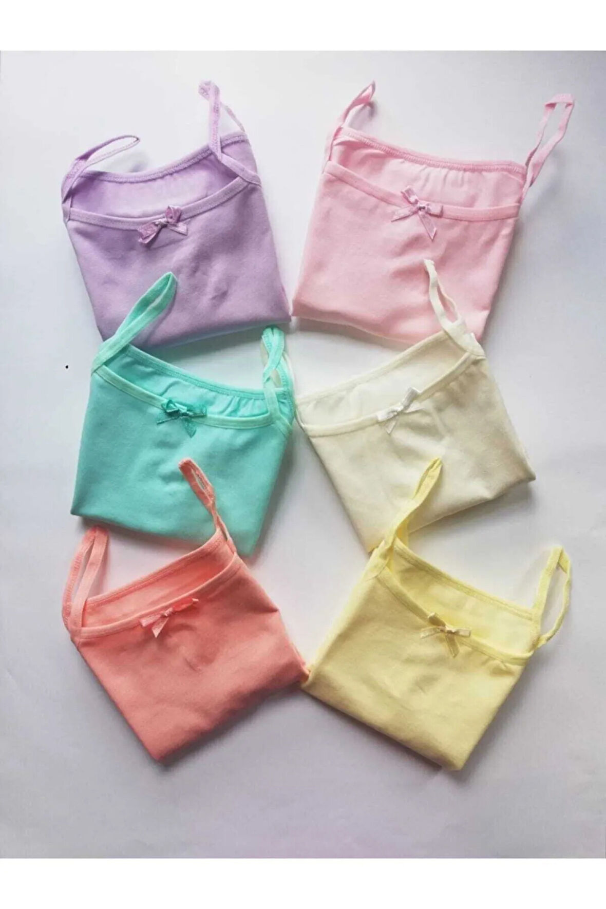 Kız Çocuk İnce Askılı Atlet 6 Lı