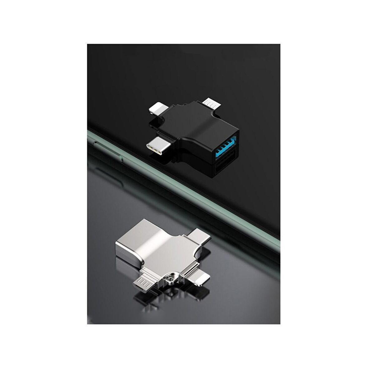 Daytona HC04 Lightning - Type-C - Micro To USB 3.0 Bellek Okuyucu Adaptör