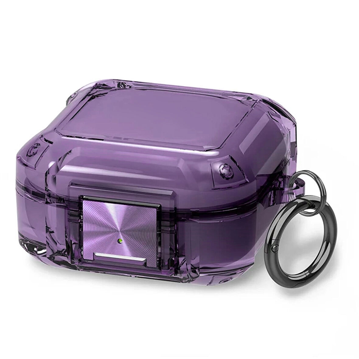 CaseOnn Samsung Galaxy Buds 2 - Buds 2 Pro Kılıf Transparan Emniyet Kilitli Mor