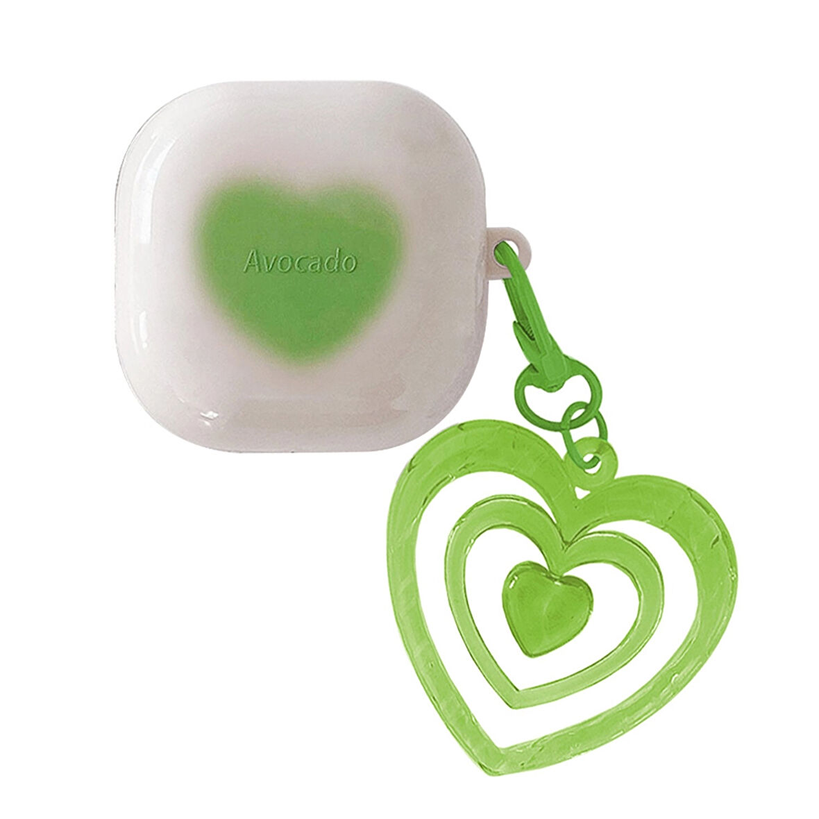 CaseOnn Samsung Galaxy Buds 2 - Buds 2 Pro Kılıf Renkli Gösterişli Kalp Yeşil