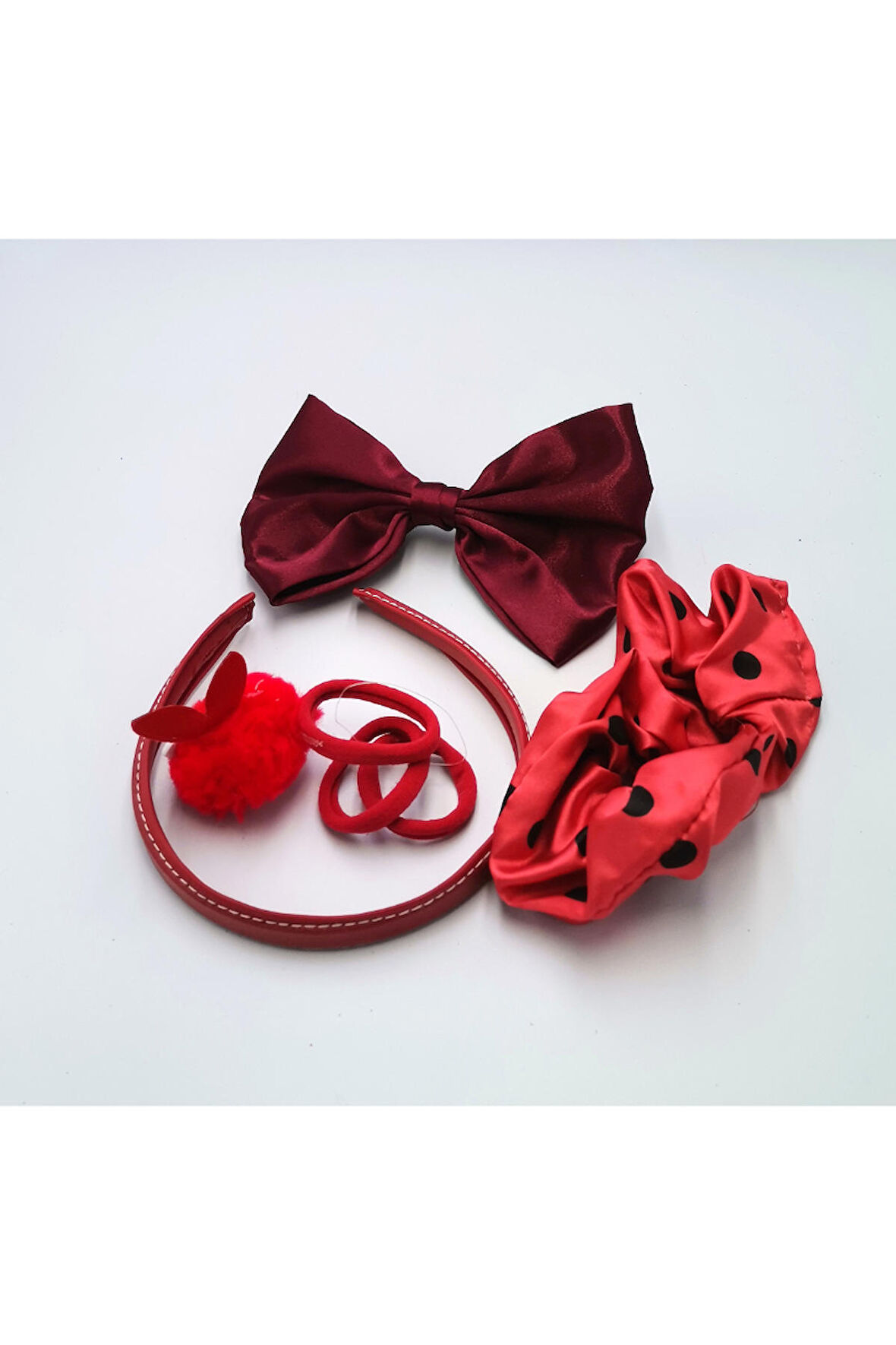 Renkli Desenli Taç Toka Bandana Set