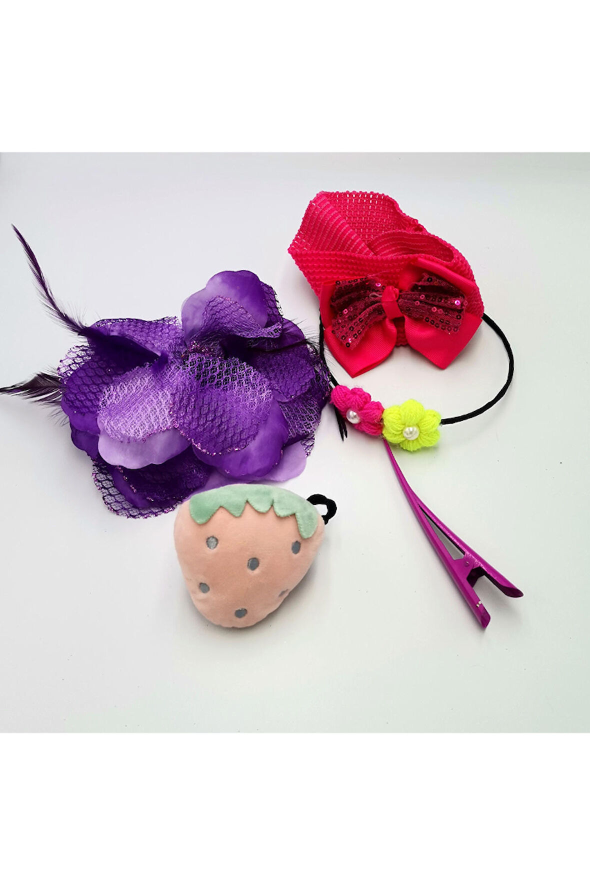 Renkli Desenli Taç Toka Bandana Set