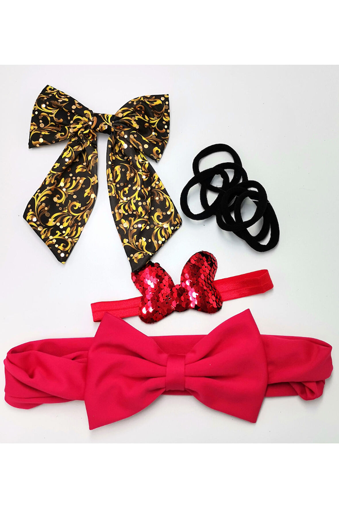 Renkli Desenli Taç Toka Bandana Set