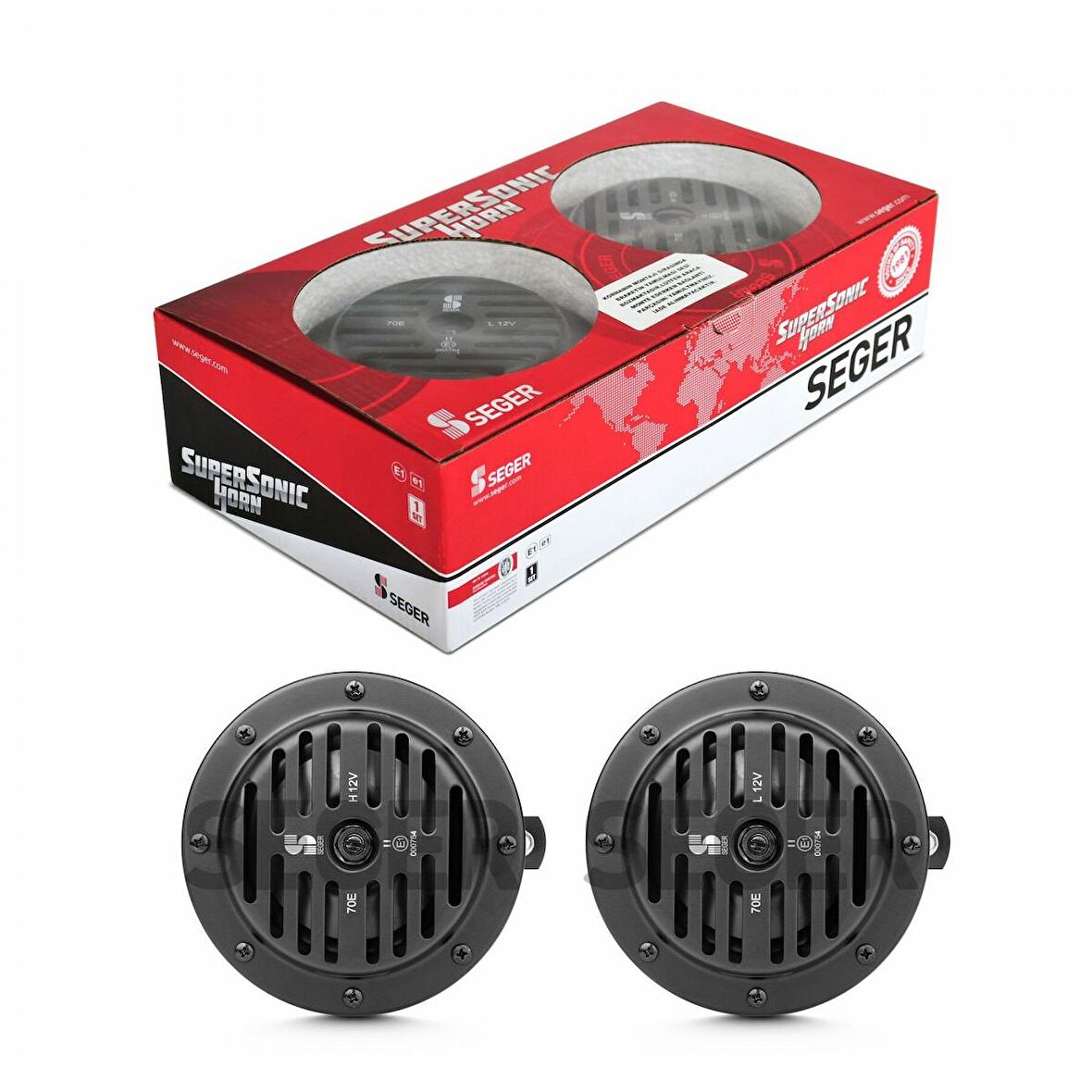 Seger 70e süpersonik korna 12volt kalın ince takım