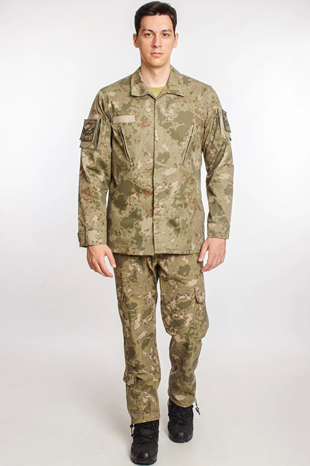 Kara Kuvvetleri Yeni Kamuflaj Renkli Uzun Kollu Taktik Gomlek Kargo Cepli Pantolon Alt ust Takim Long Sleeve Camouflage