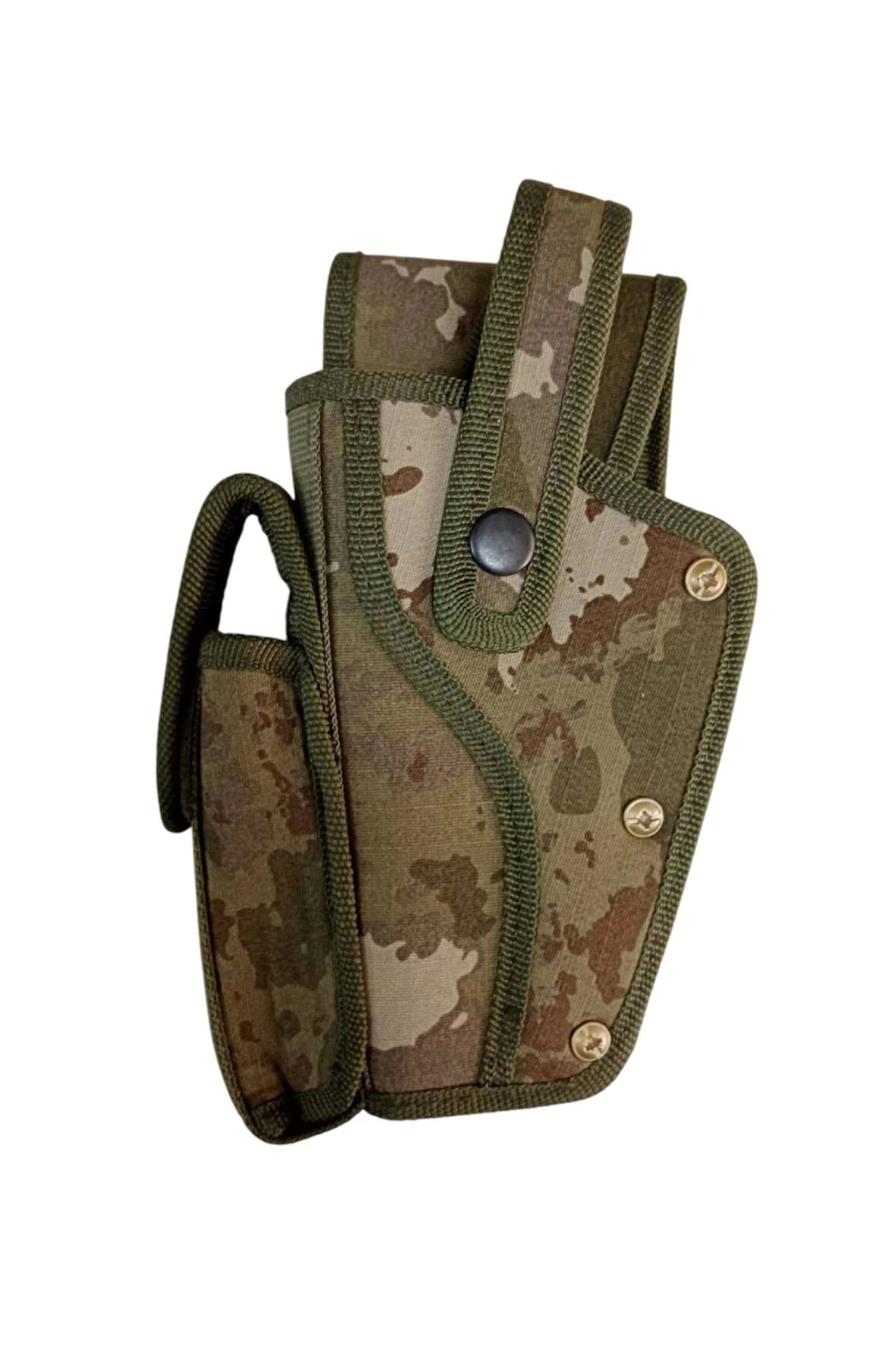 Sol El Kara Kuvvetleri Yeni Kamuflaj Renkli Tek Emniyetli Sarjorluklu Palaskaya Kemere Gecirmeli Sallama Silah Kilifi