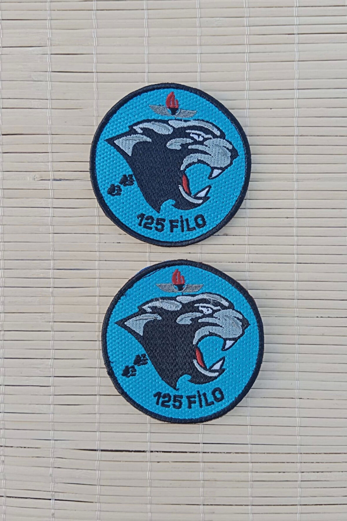 mavi zemin nakis islemeli 125 filo arma pec patch