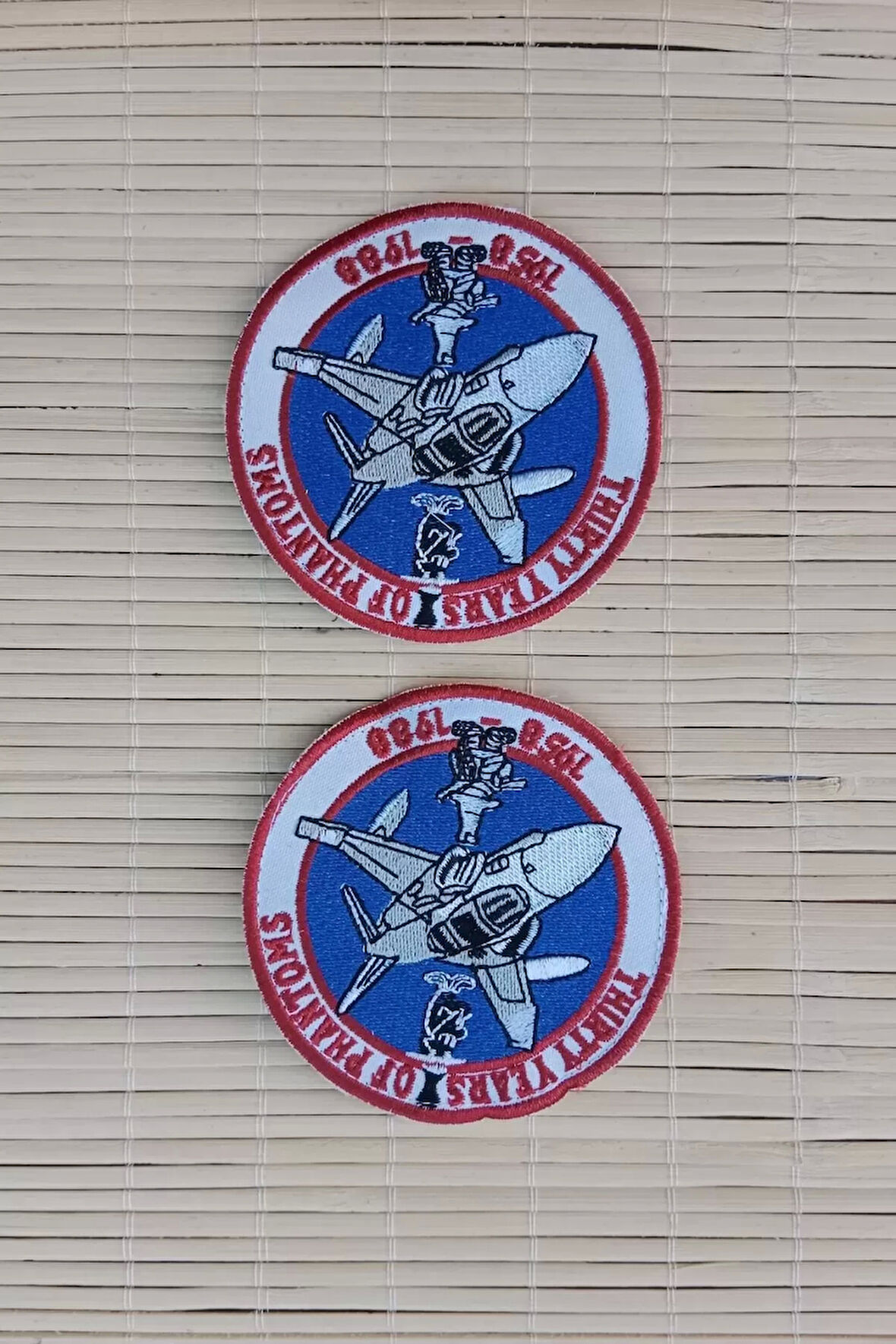 thirty years of phantoms 1958 1988 yazili nakis islemeli ucak logolu arma pec patch