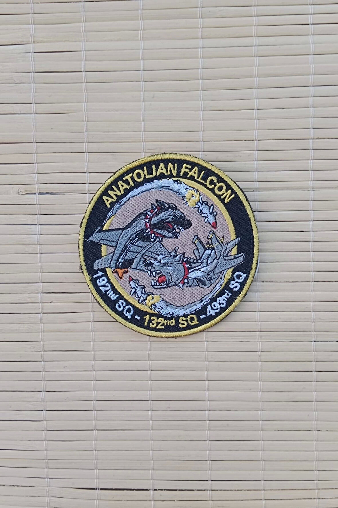 anatolian falcon 192. sQ 132. sQ 493. sQ yazili nakis islemeli arma patch pec