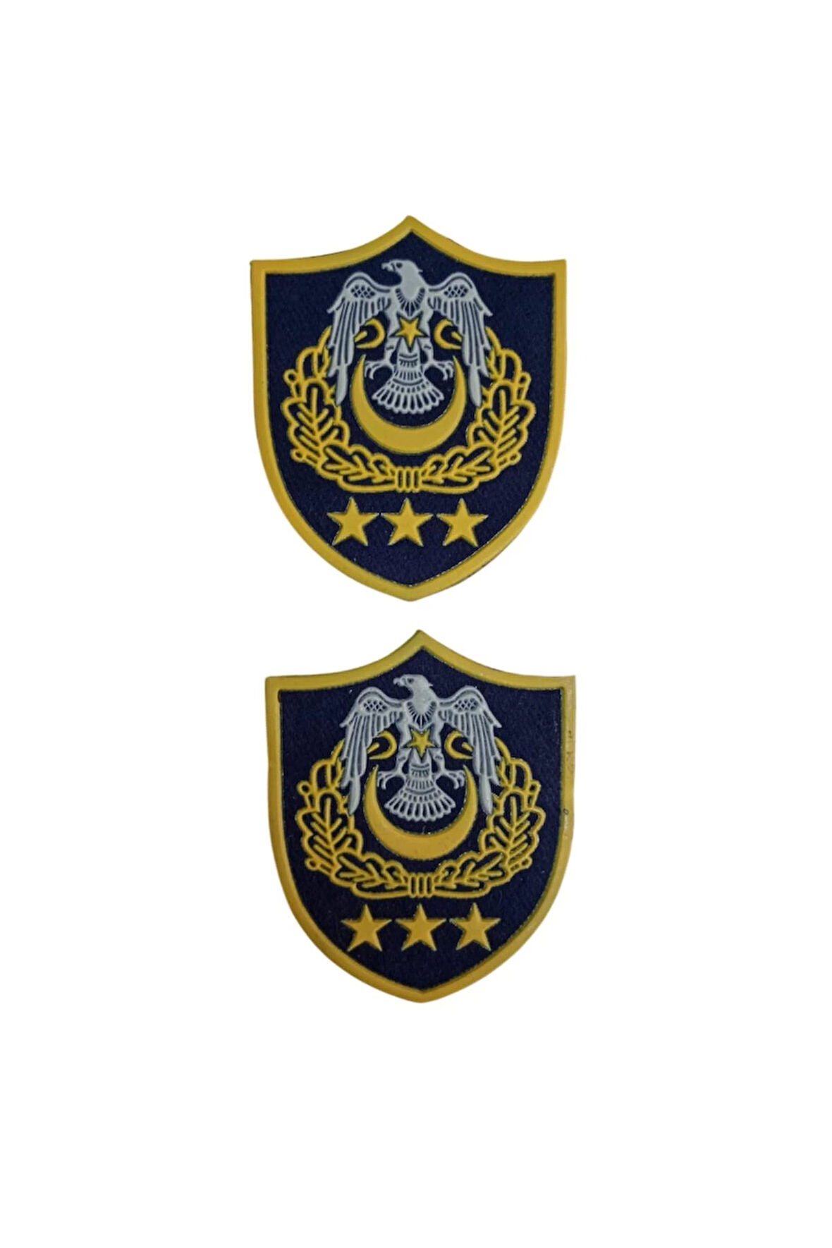 Hava Kuvvetleri Subay Albay Lacivert Zemin Kartal Nakisli Sirmali Mini Plastik Yelek Rutbesi