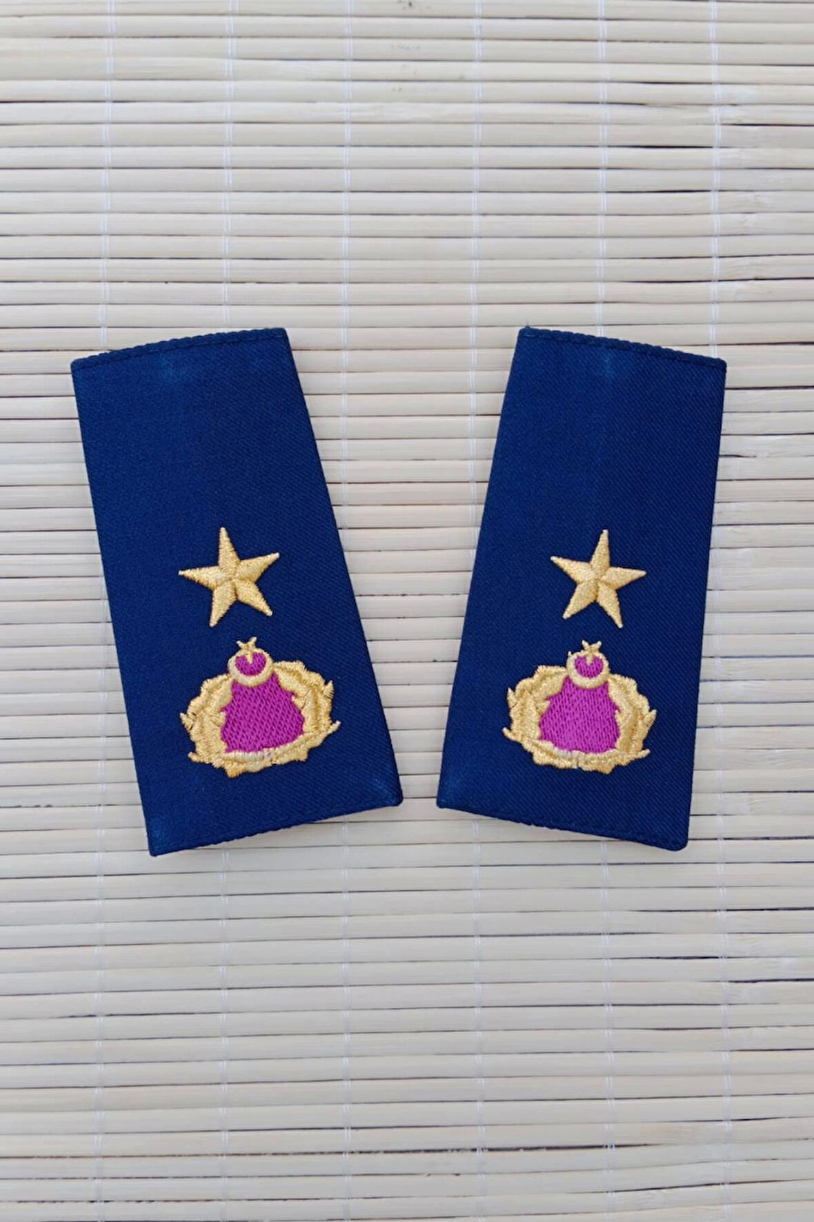 Hava Kuvvetleri Dahili Lacivert Renkli Binbasi Omuzluk Apolet Karargah Rutbe