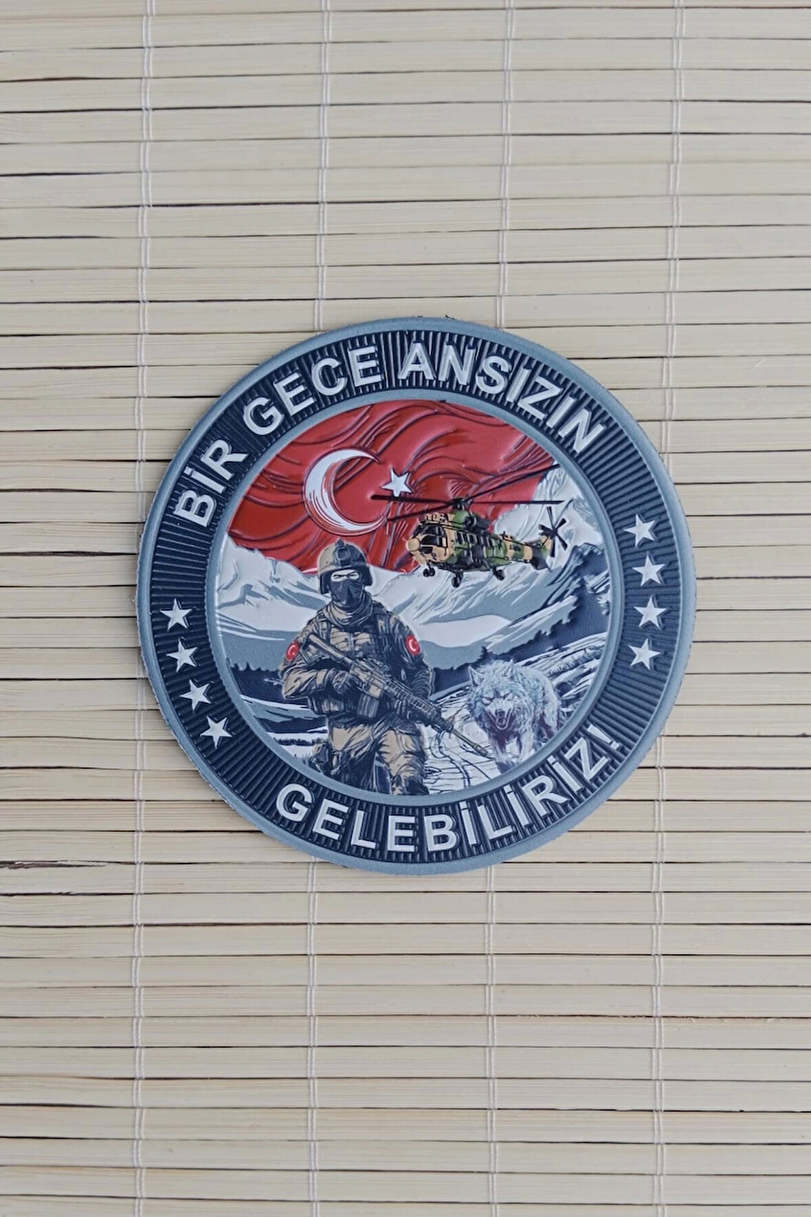 bir gece ansizin gelebiliriz 3d tpu termoplastik silikon kabartma nakis islemeli arma pec patch